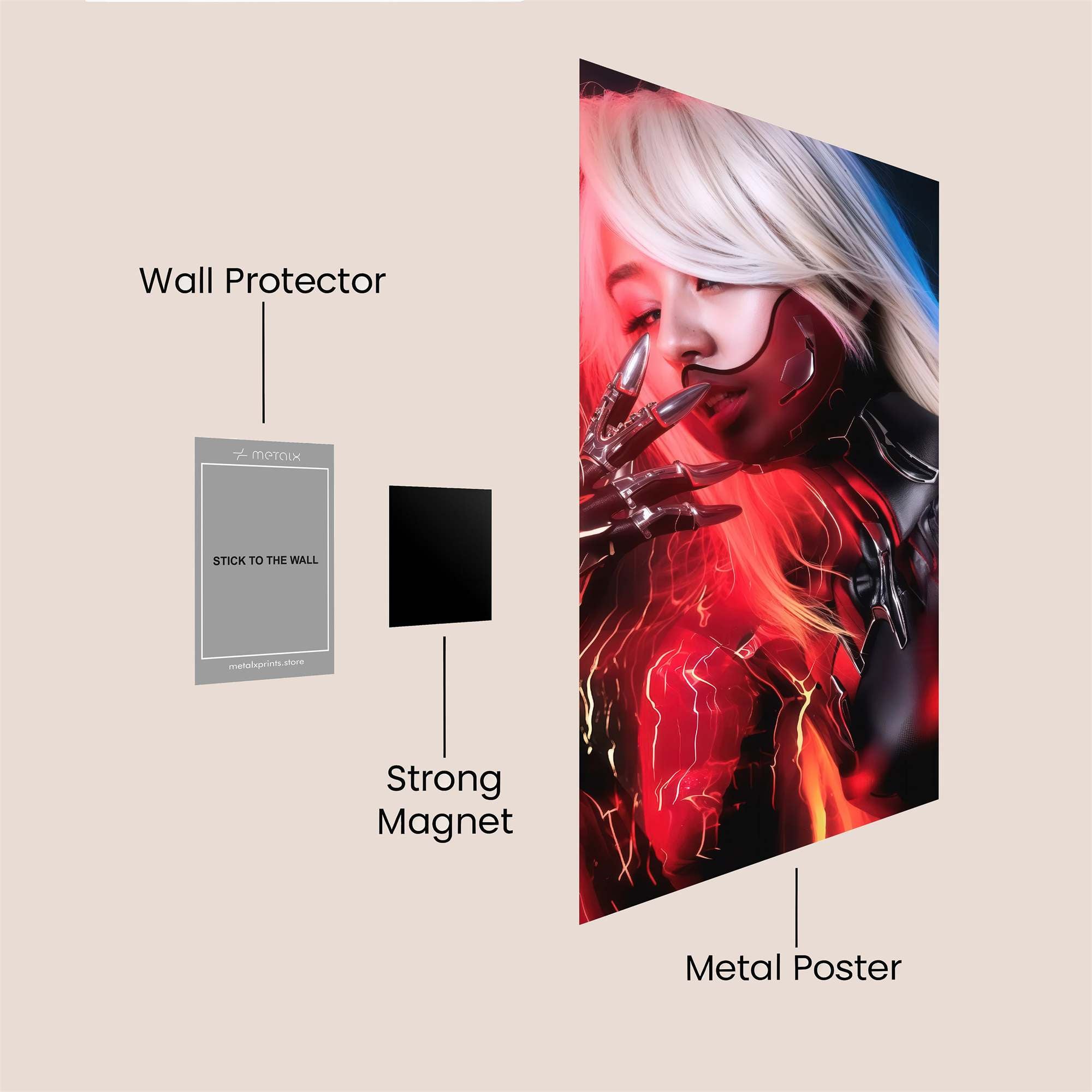 Baby Yoda: Rainy Safe Wall Magnetic / M