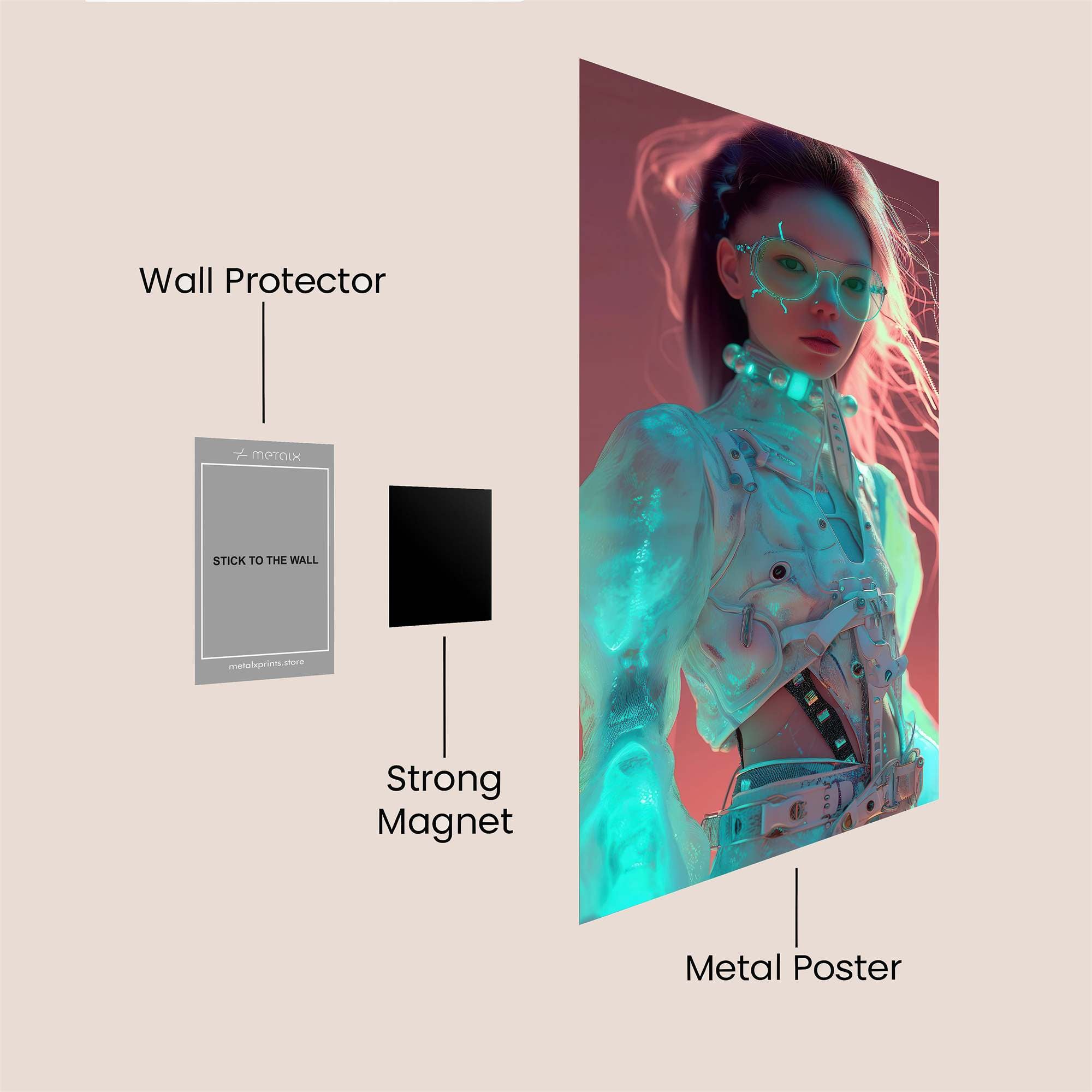 Seahawk Futuristic Safe Wall Magnetic / M