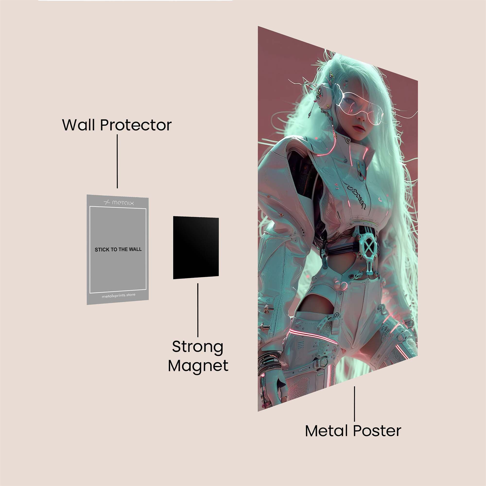 Neon Elegance Safe Wall Magnetic / M