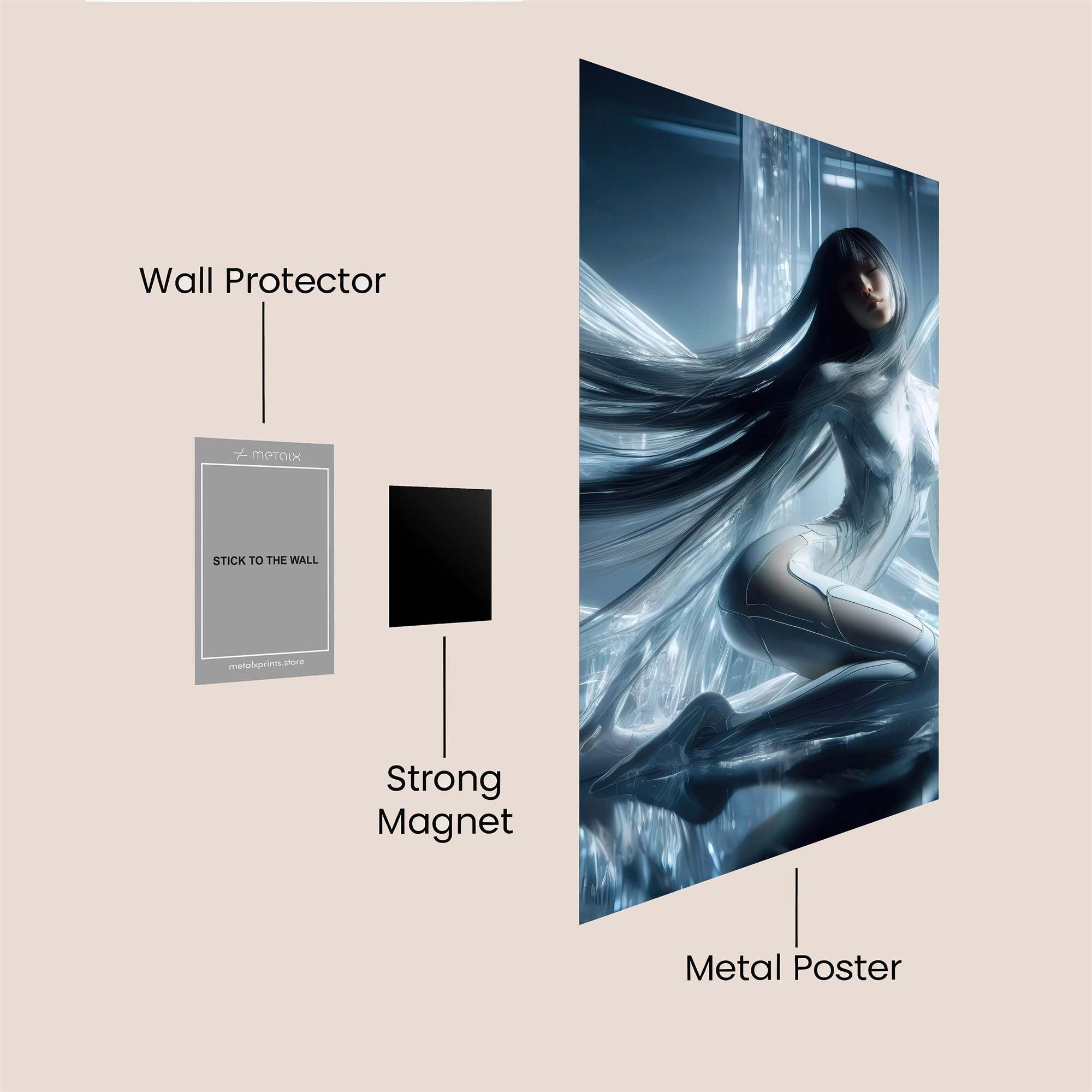 Dolphins Dynamic Safe Wall Magnetic / M