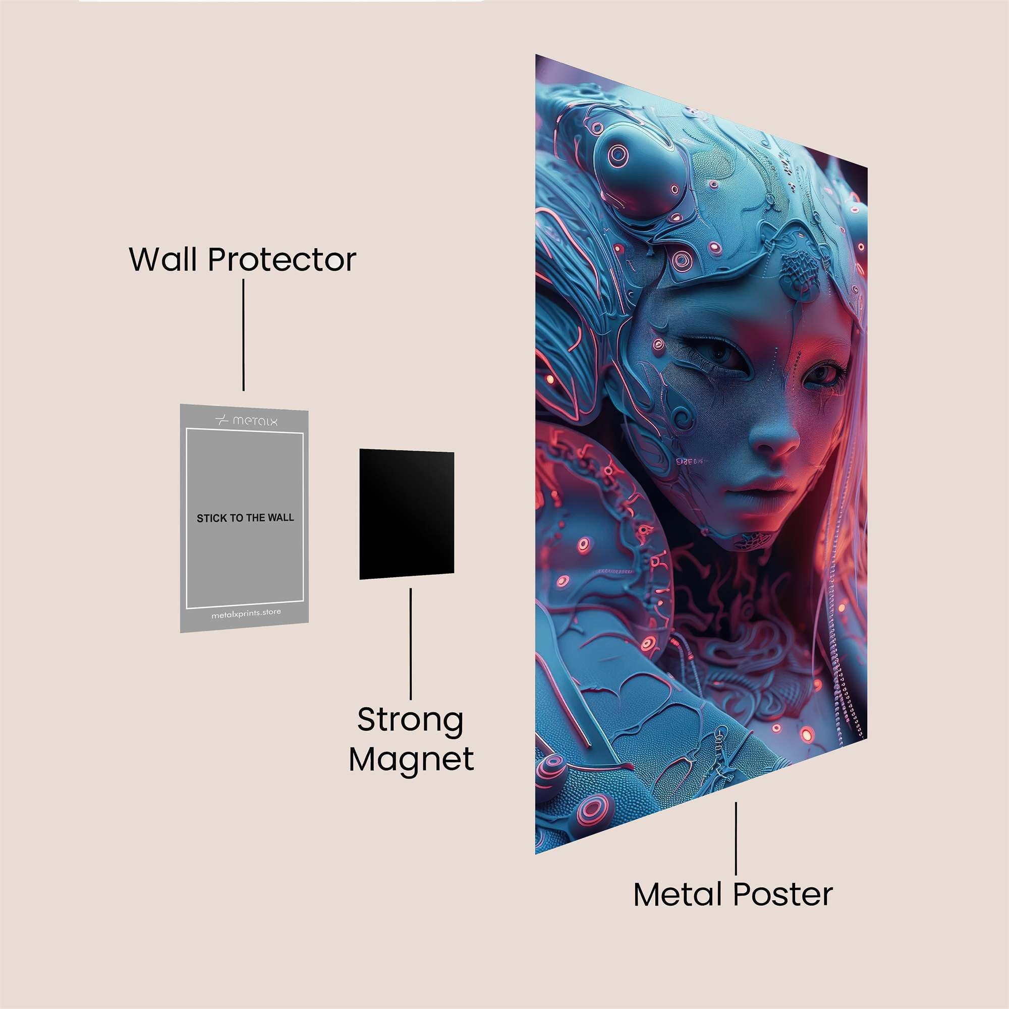 Neon Warrior Safe Wall Magnetic / M