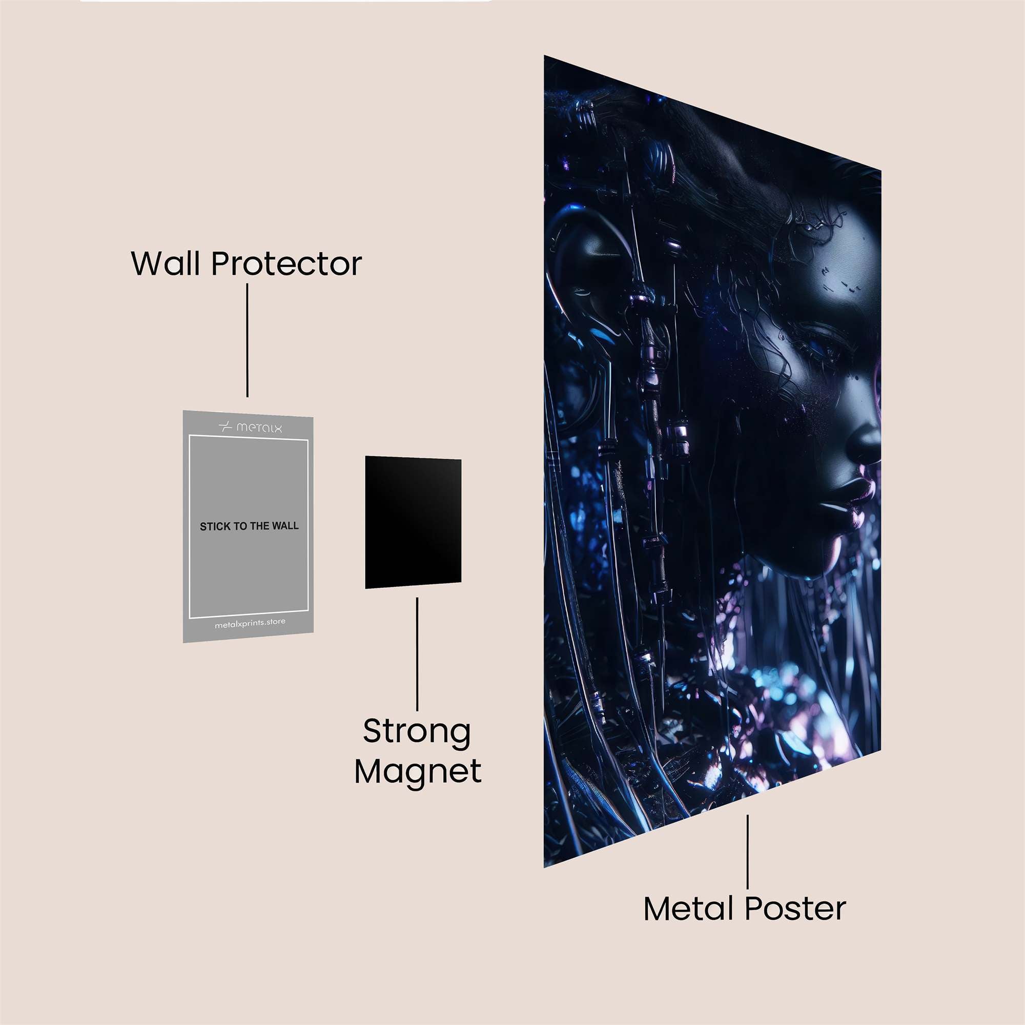Raider Futuristic Safe Wall Magnetic / M