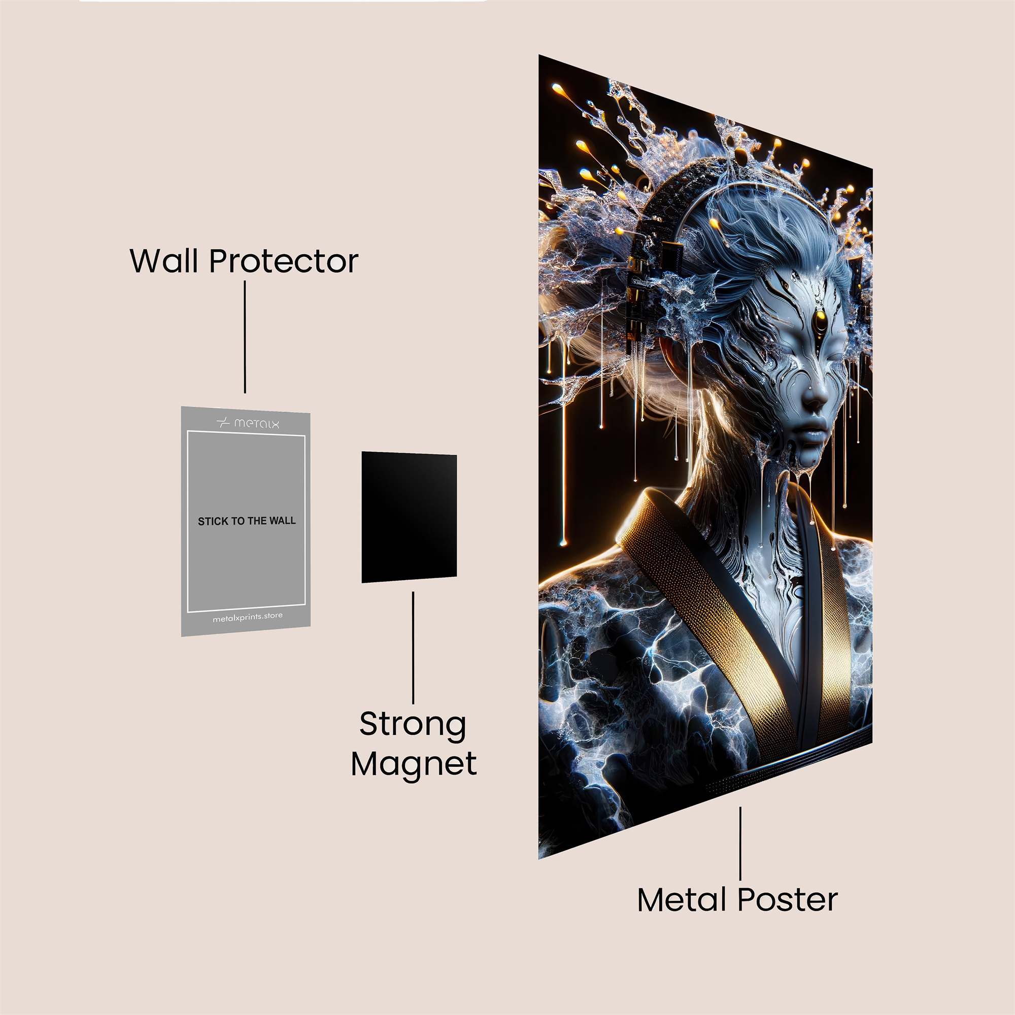 Golden Elegance Safe Wall Magnetic / M