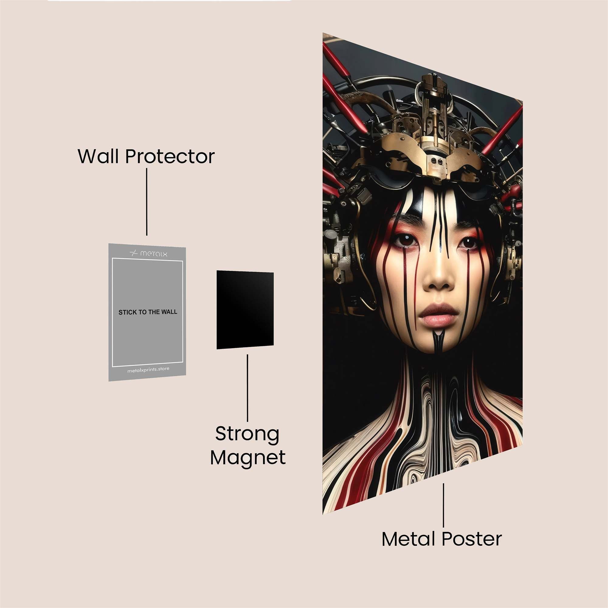 Browns Futuristic Safe Wall Magnetic / M