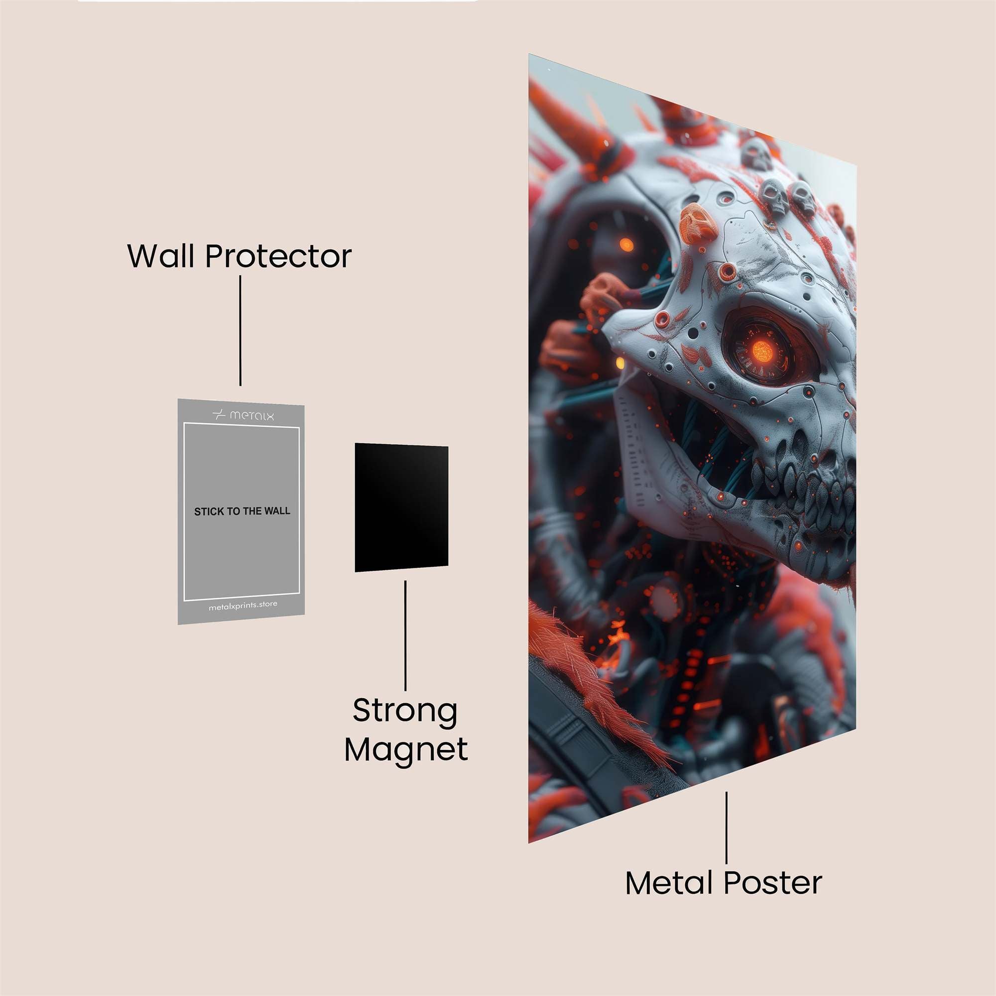 Floral Skull Safe Wall Magnetic / M