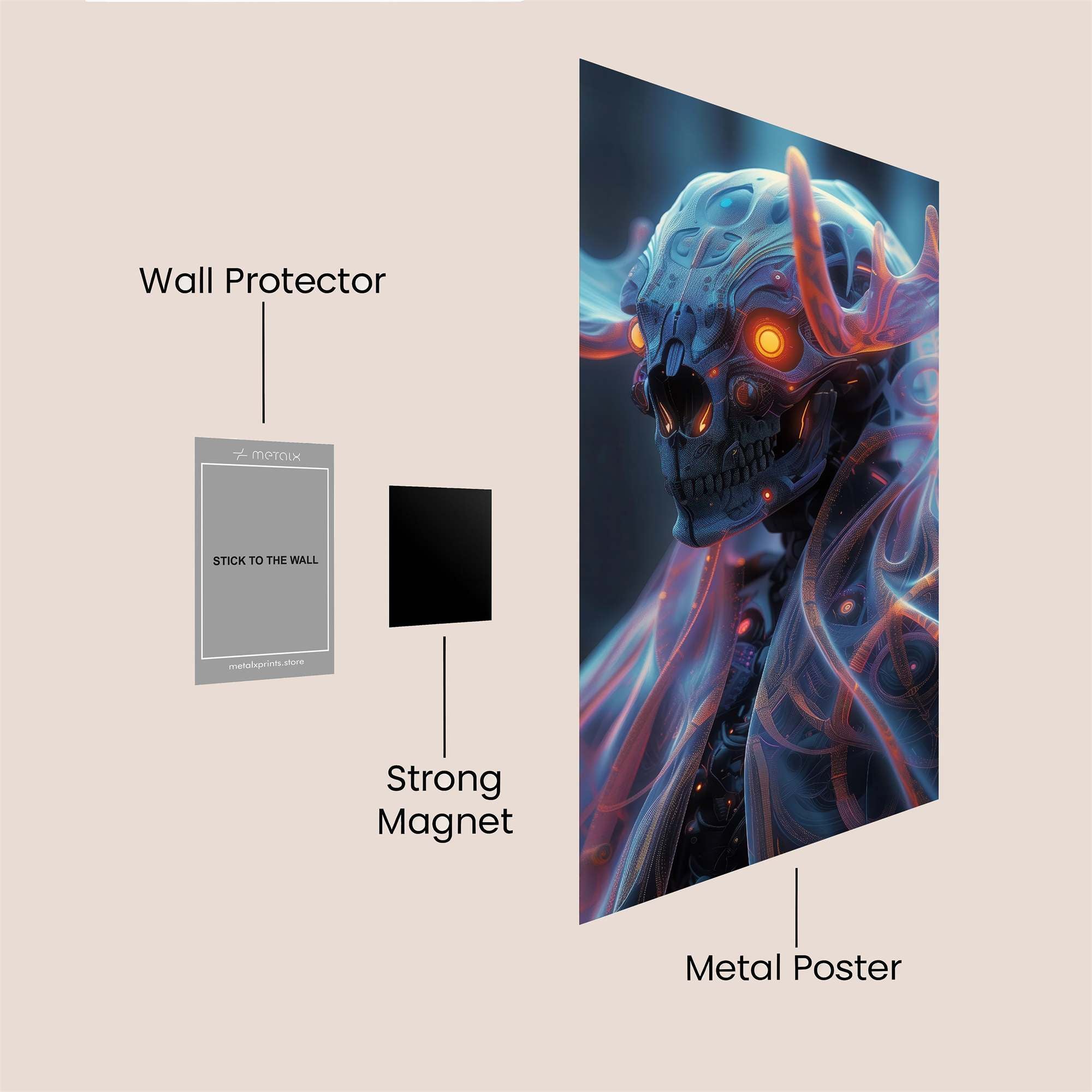 Skull Serenity Safe Wall Magnetic / M