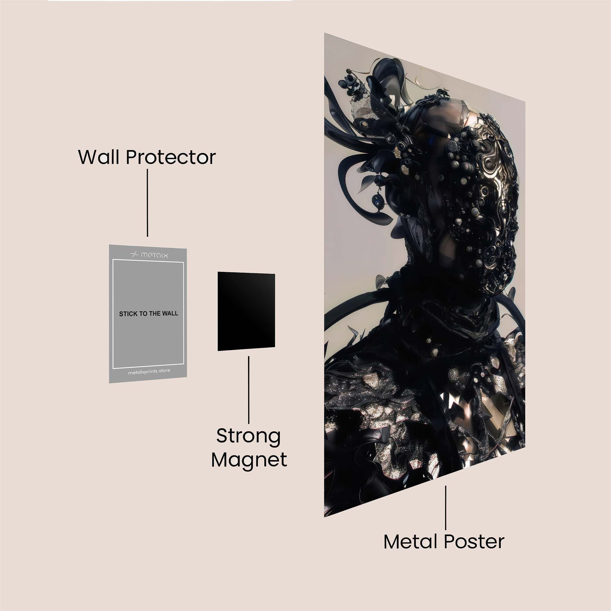 Ebony Enigma Safe Wall Magnetic / M