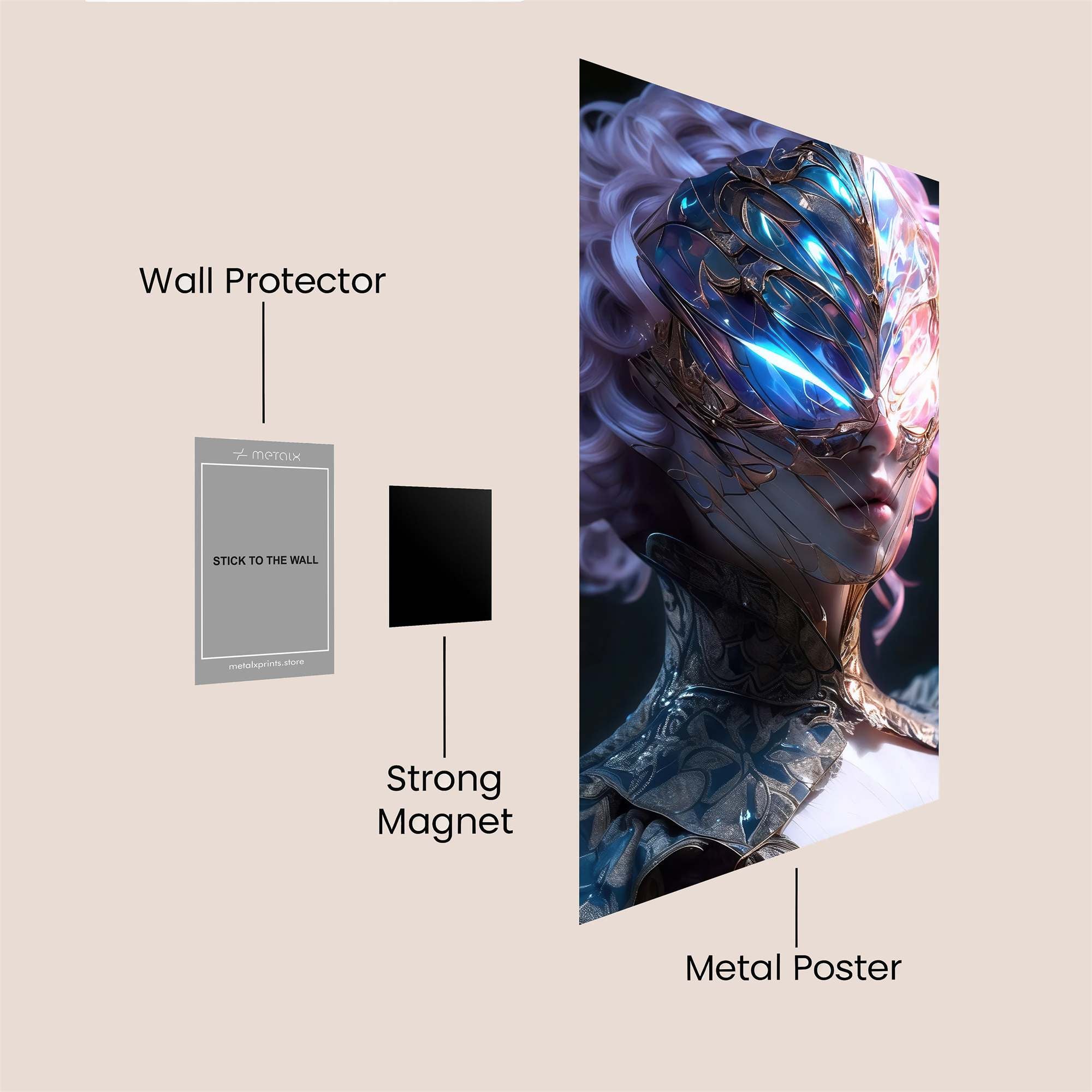 Skull Glow Safe Wall Magnetic / M