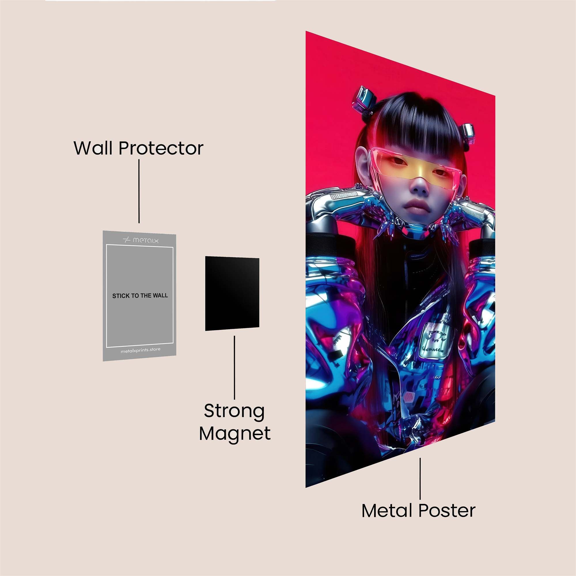 Rainbow Whimsy Safe Wall Magnetic / M