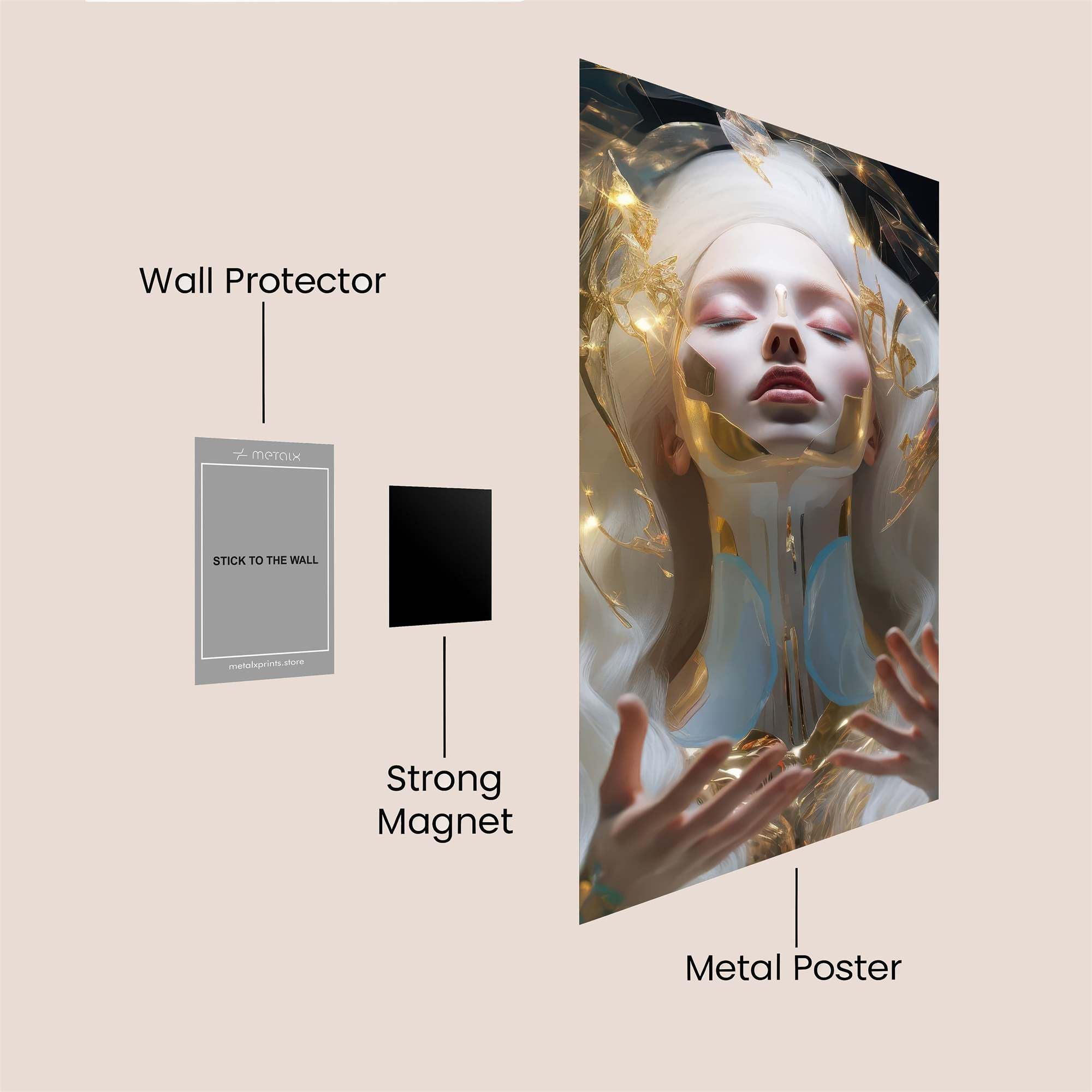 Kitty Curl Safe Wall Magnetic / M