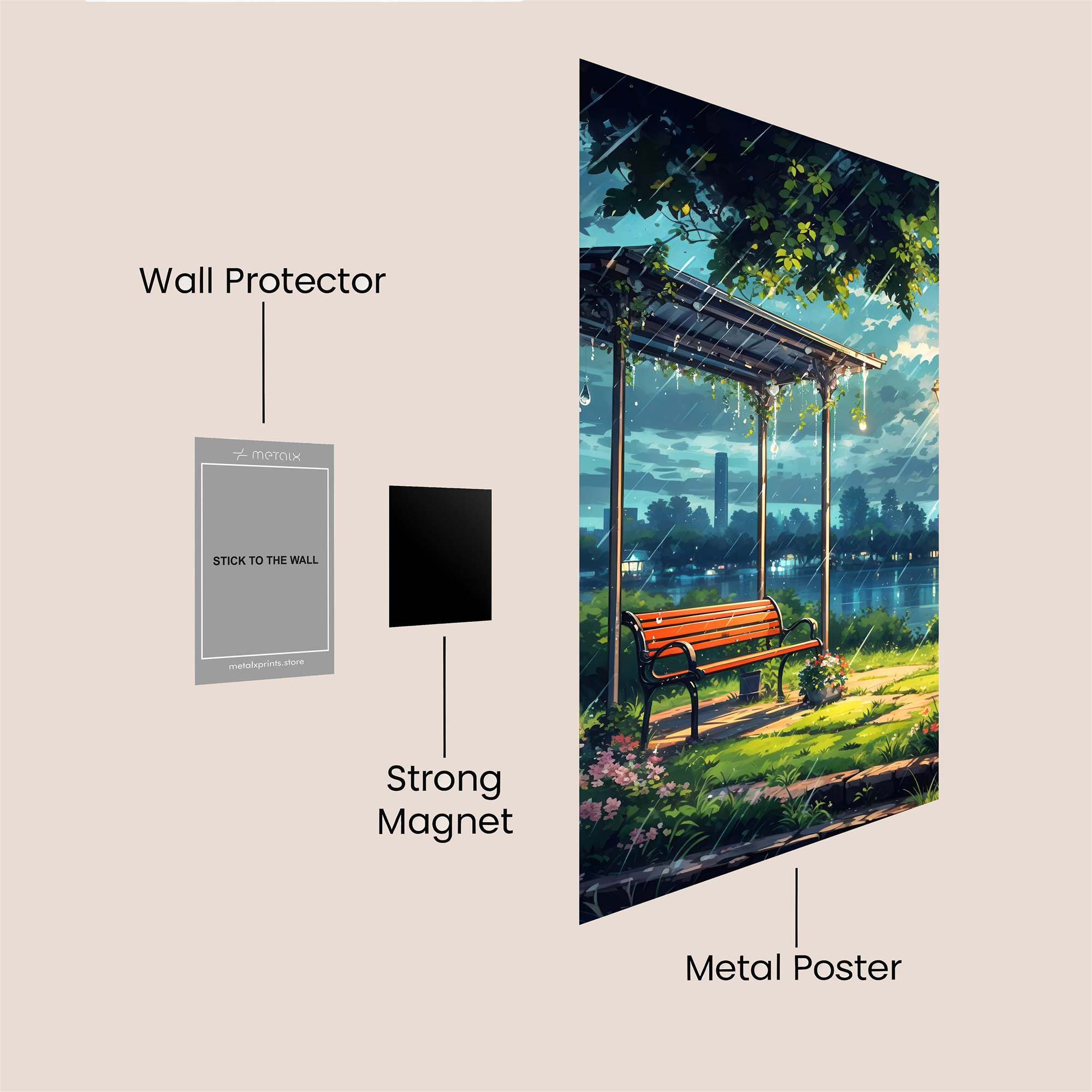 Rainy Serenity Safe Wall Magnetic / M