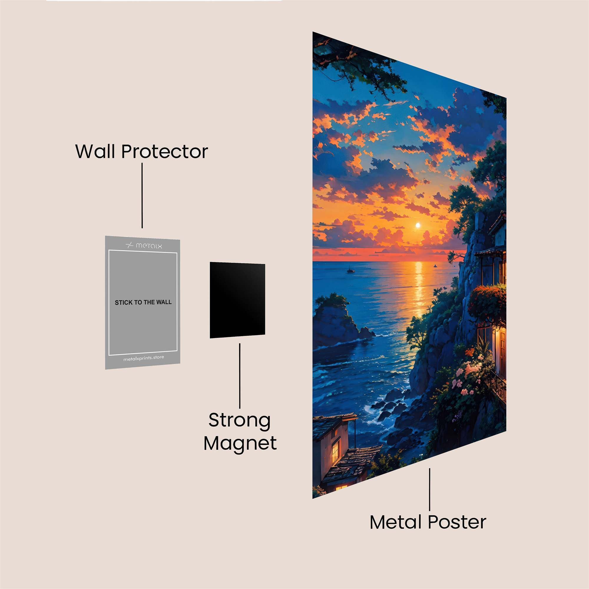 Sunset Serenity Safe Wall Magnetic / M