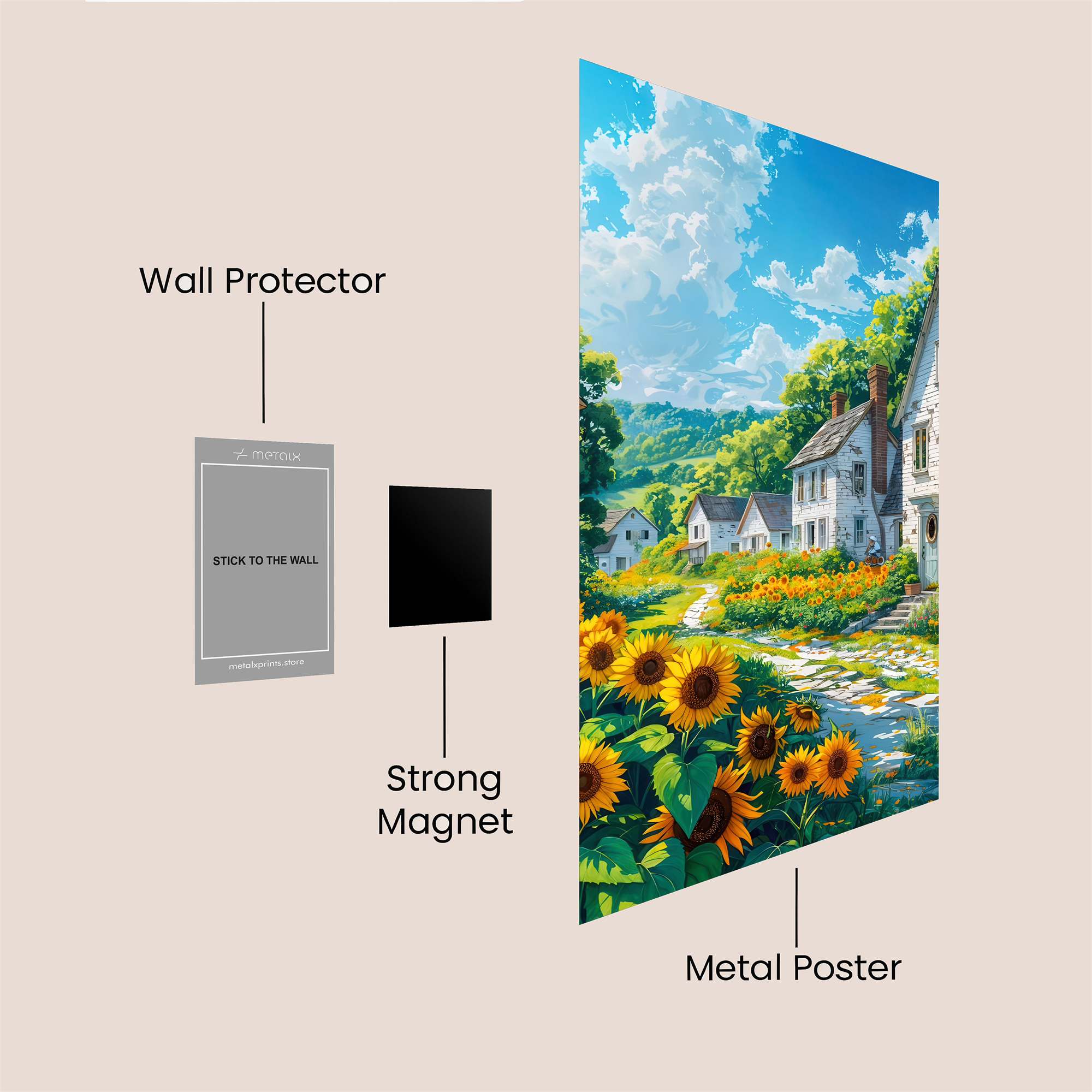 Sunflower Serenity Safe Wall Magnetic / M