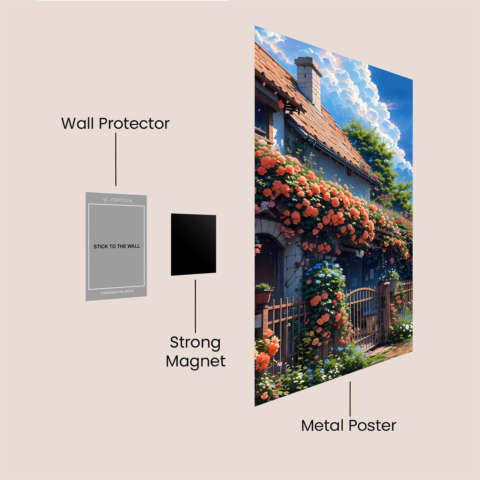 Floral Haven Safe Wall Magnetic / M