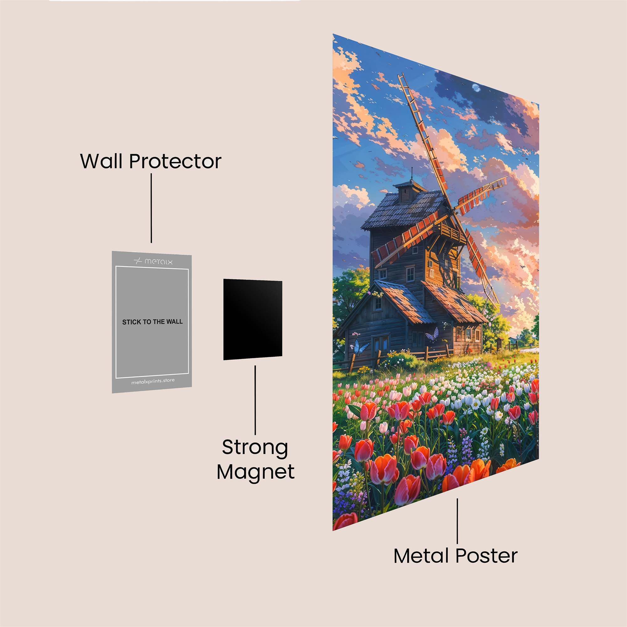 Windmill Whimsy Safe Wall Magnetic / M