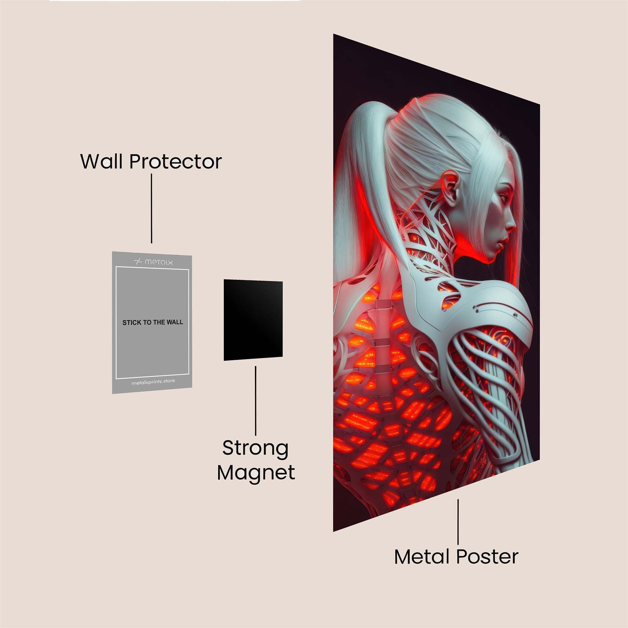 Cybernetic Elegance Safe Wall Magnetic / M