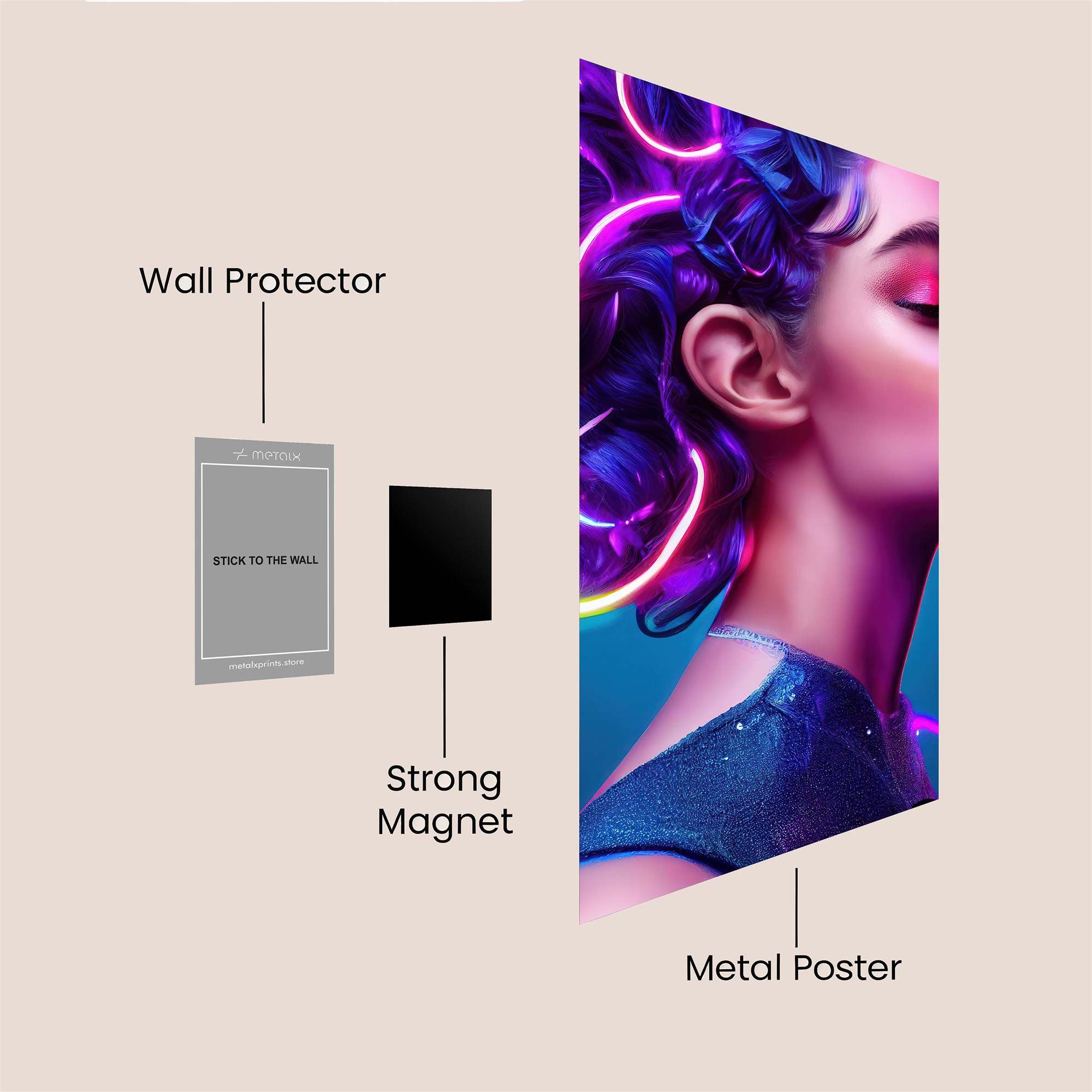 Neon Elegance Safe Wall Magnetic / M