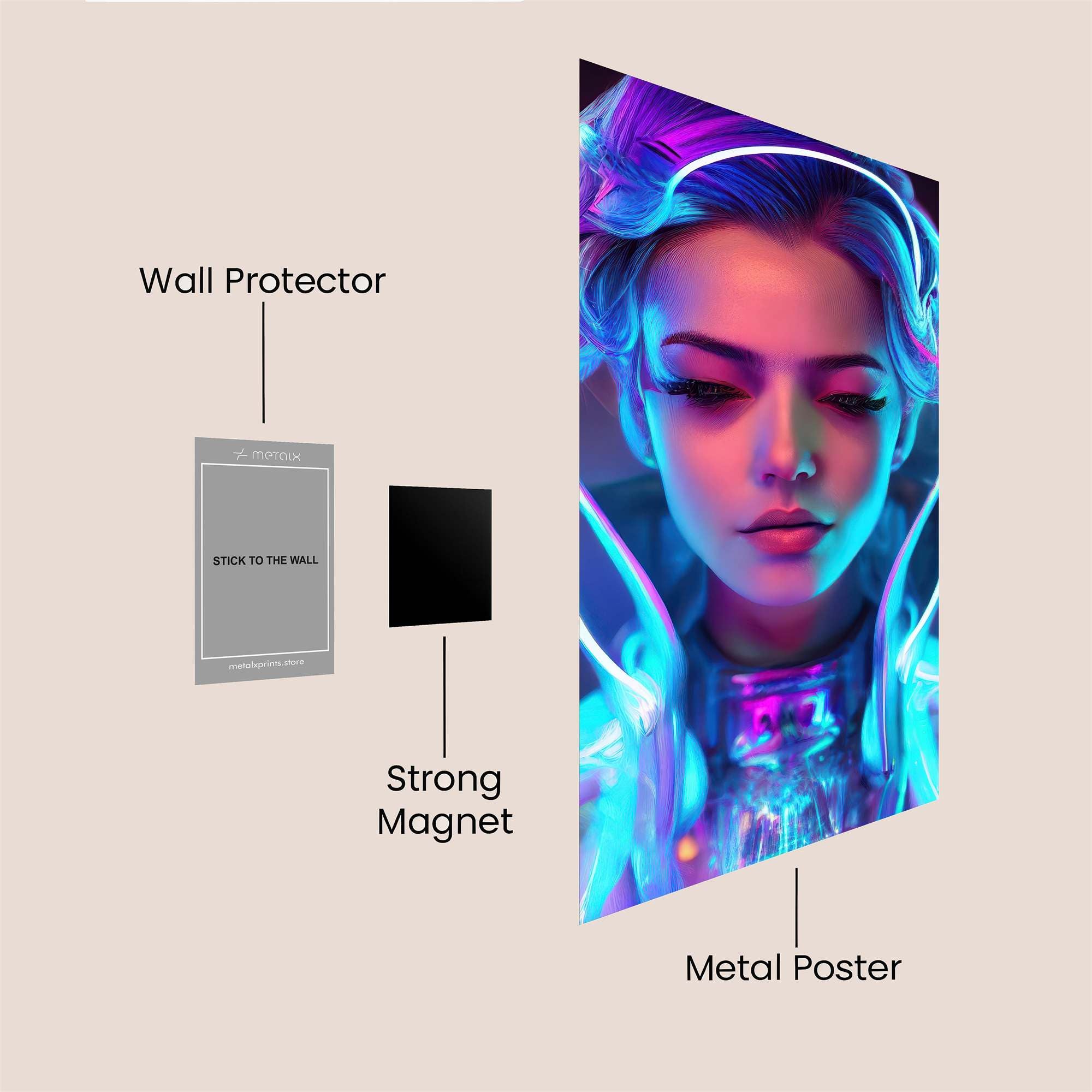 Neon Serenity Safe Wall Magnetic / M