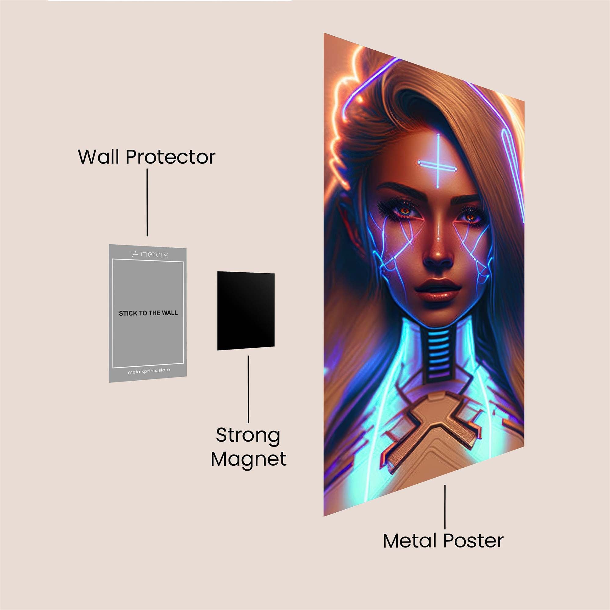 Neon Serenity Safe Wall Magnetic / M