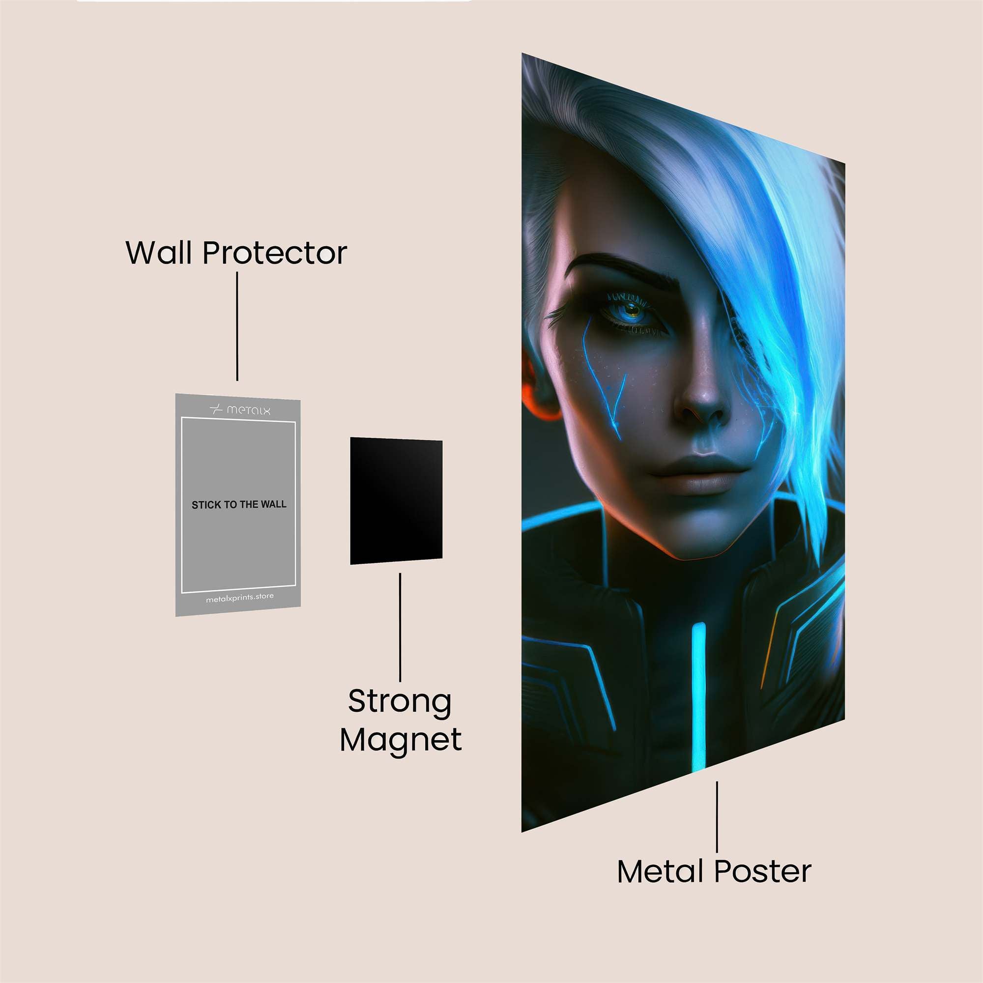 Cyber Serenity Safe Wall Magnetic / M