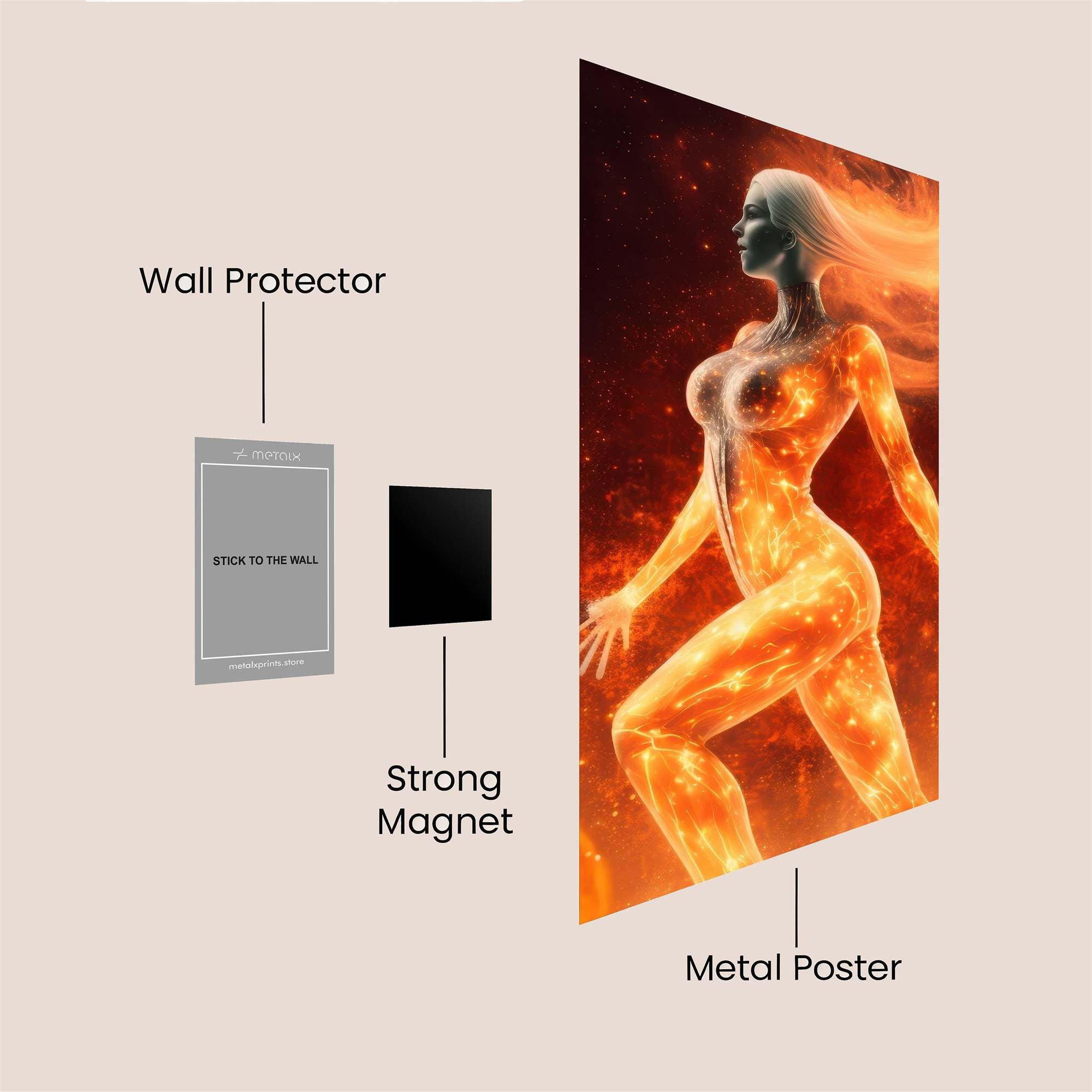 Phoenix Rising Safe Wall Magnetic / M