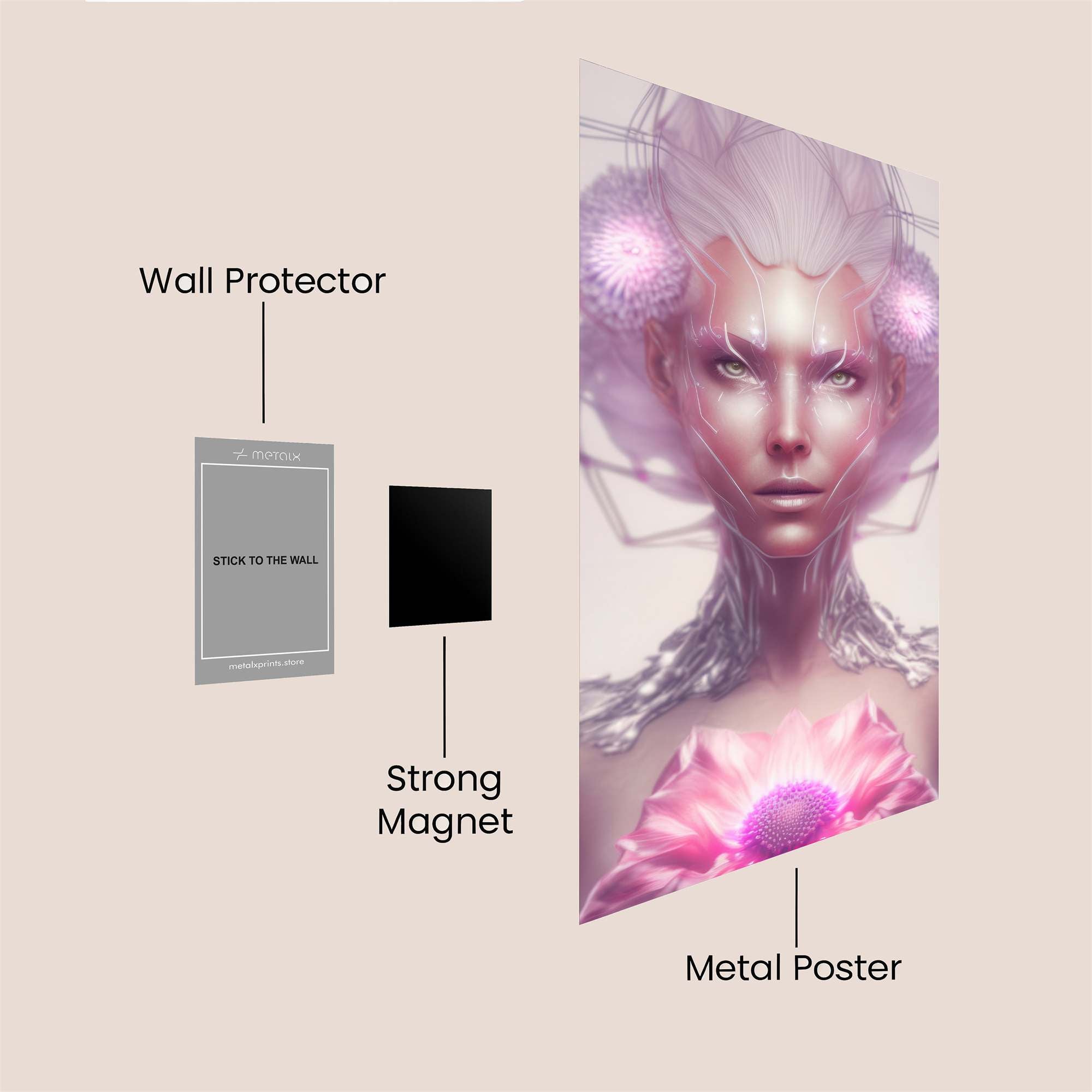 Futuristic Serenity Safe Wall Magnetic / M