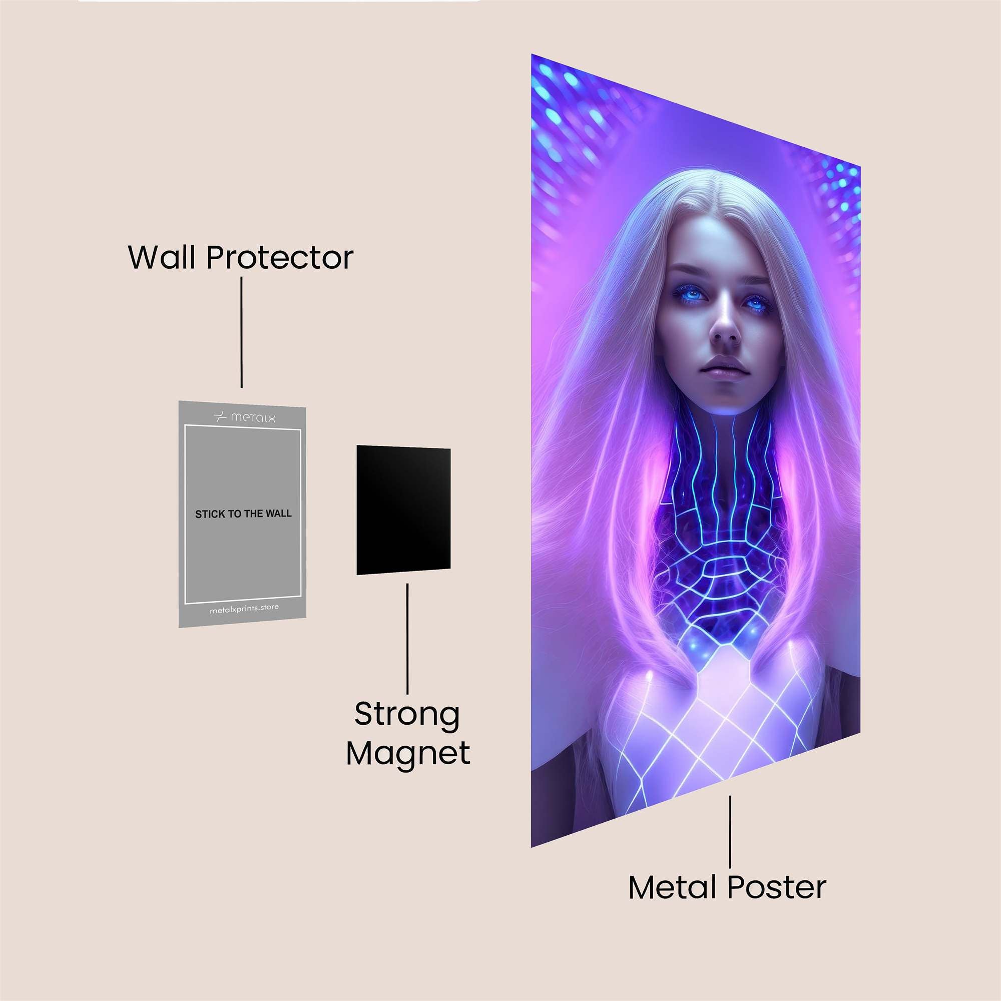Neon Serenity Safe Wall Magnetic / M