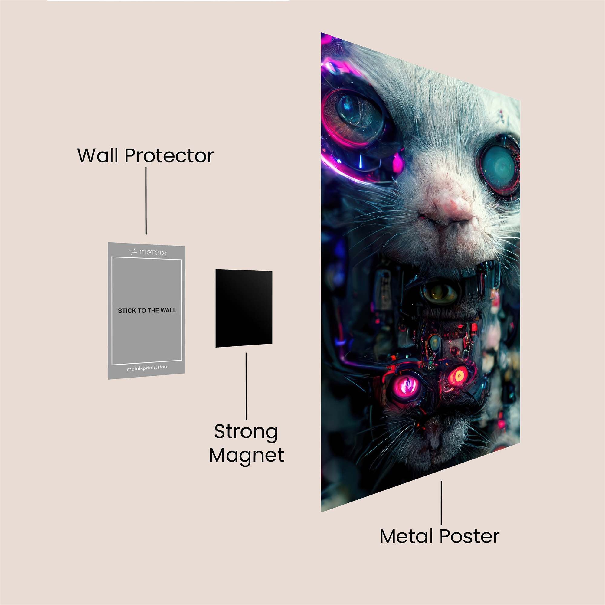 Cyber Cat Safe Wall Magnetic / M