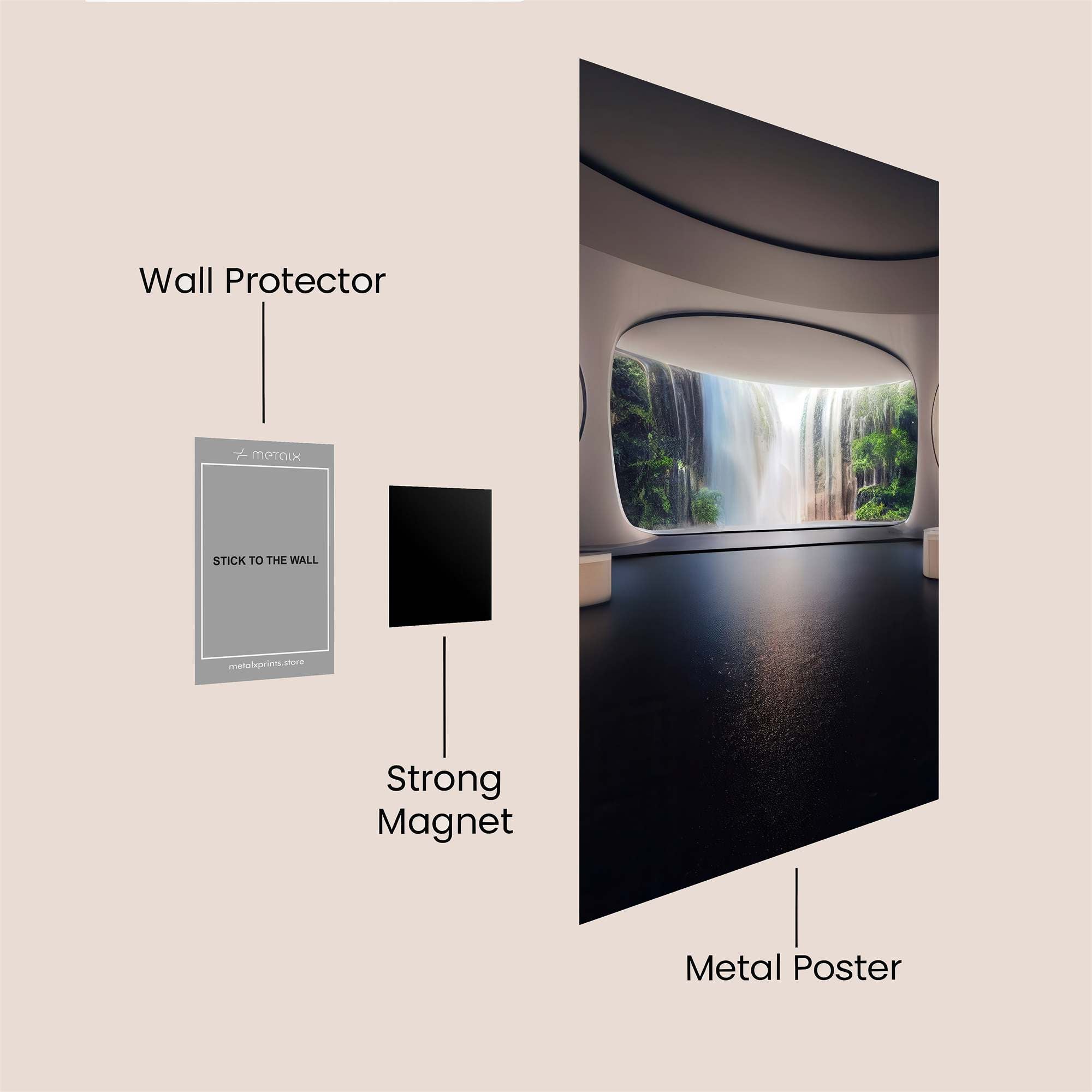 Waterfall Serenity Safe Wall Magnetic / M