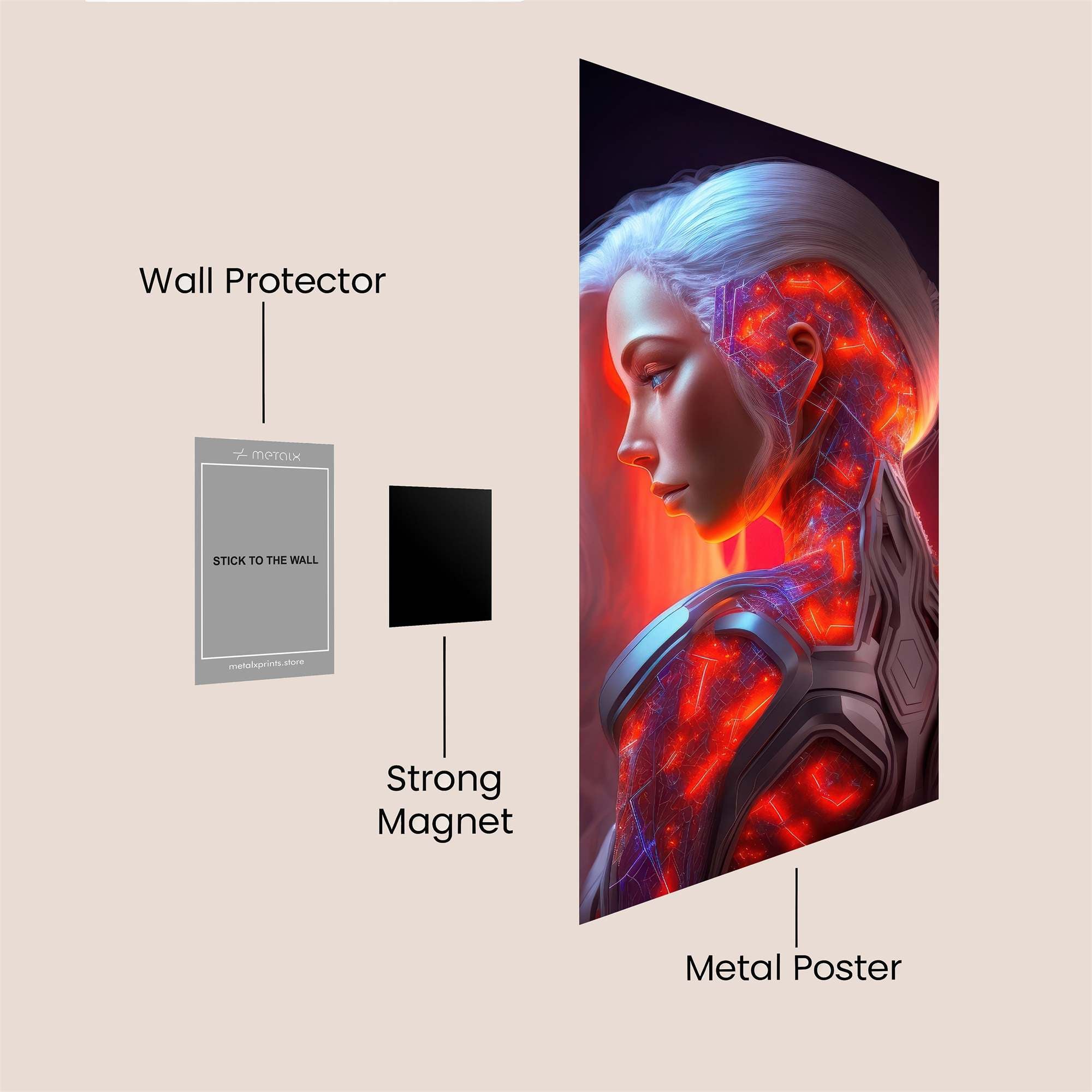 Cyber Serenity Safe Wall Magnetic / M