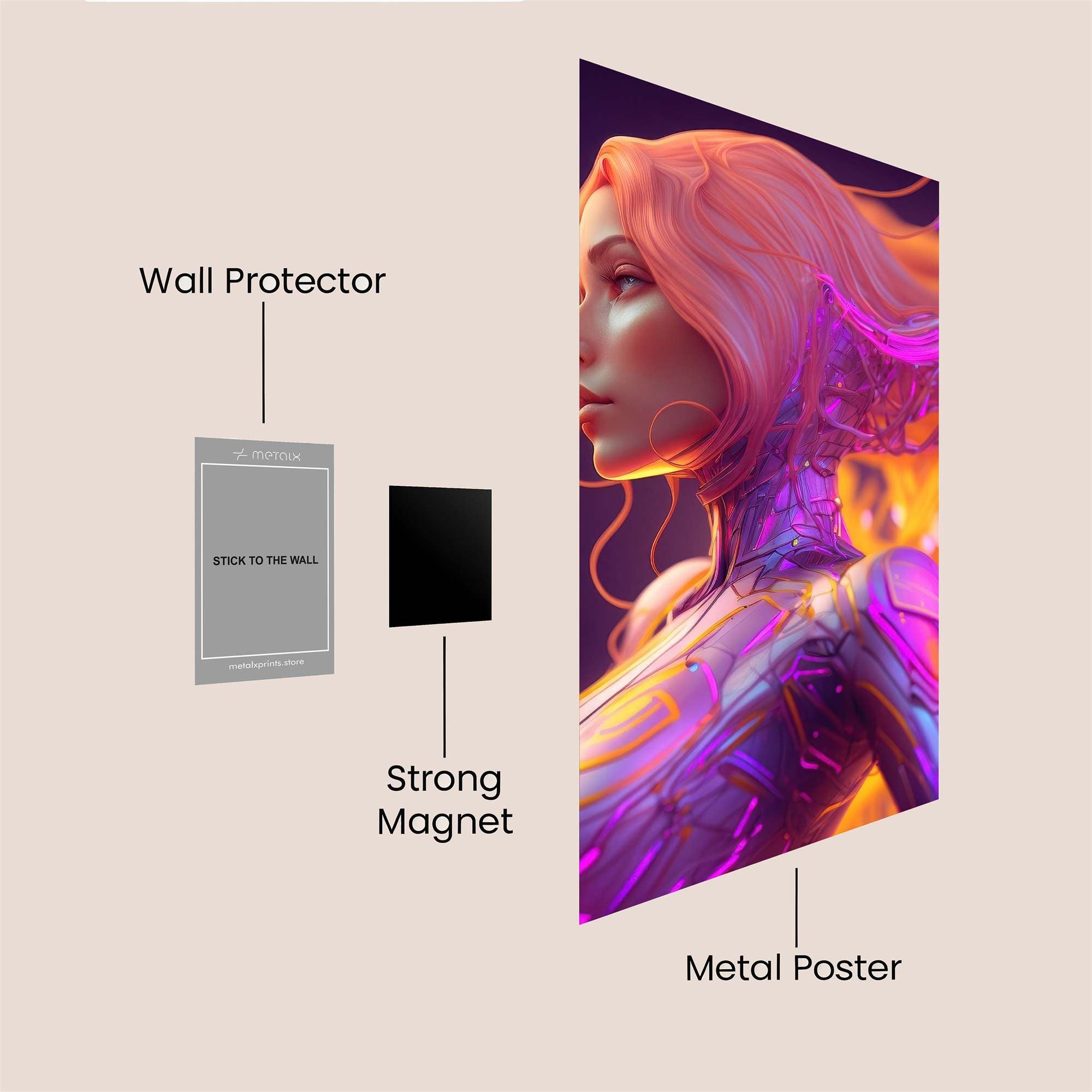 Cyber Serenity Safe Wall Magnetic / M