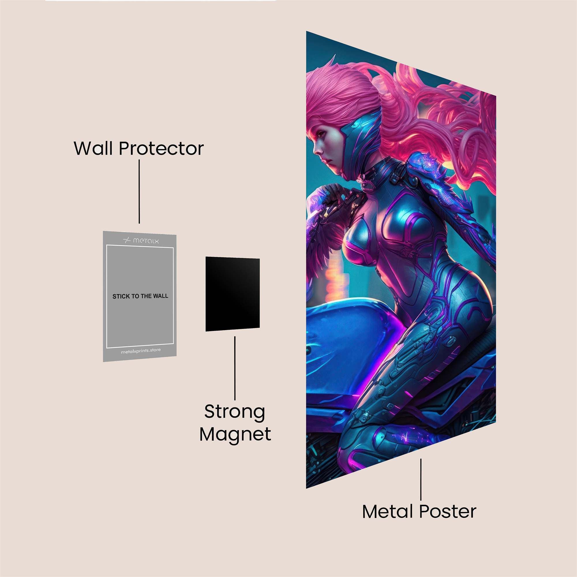 Cyber Seductress Safe Wall Magnetic / M