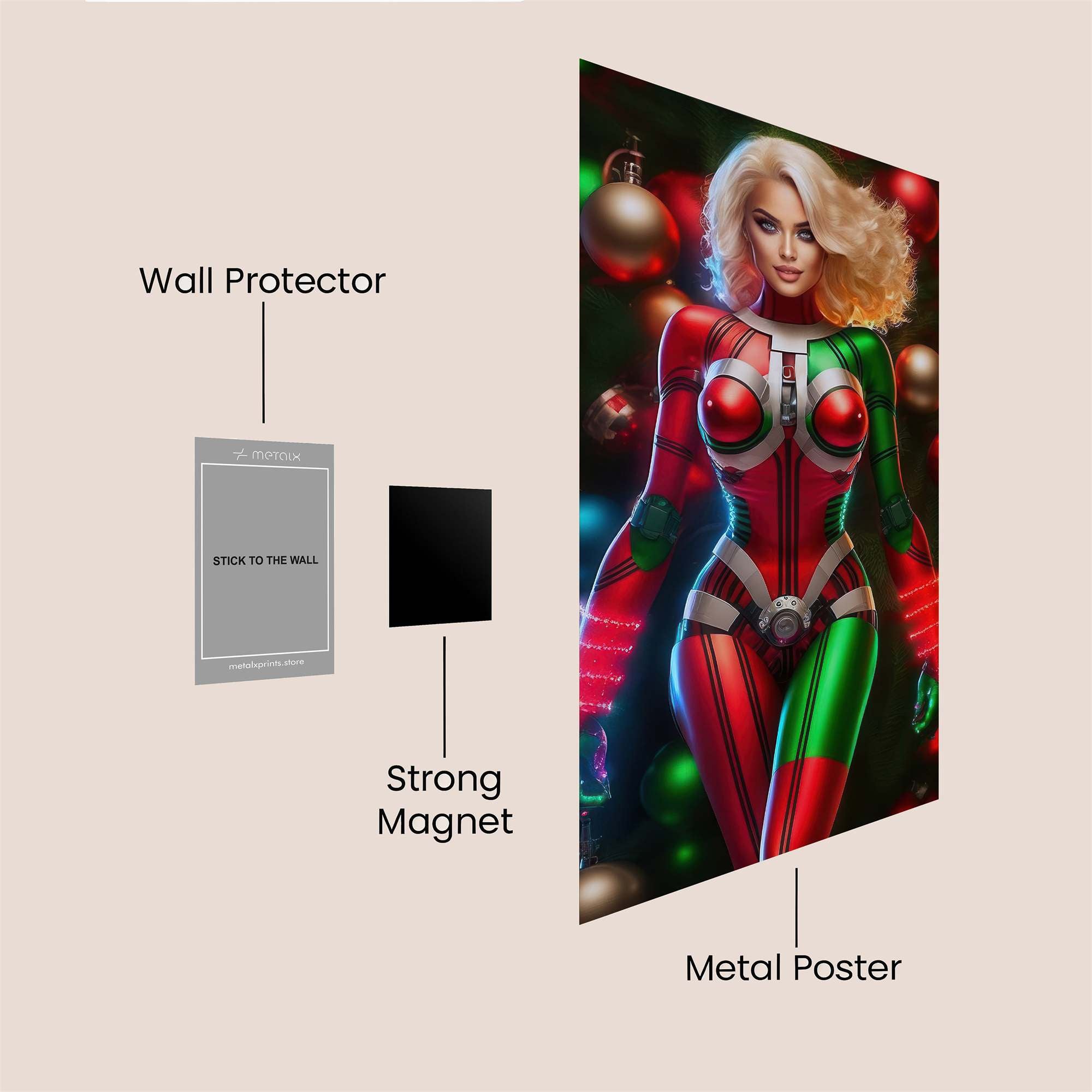 Cyber Christmas Safe Wall Magnetic / M