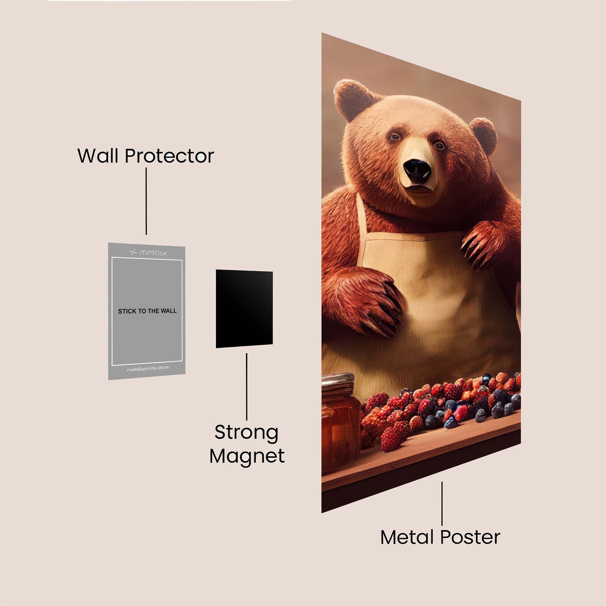Bear Baker Safe Wall Magnetic / M