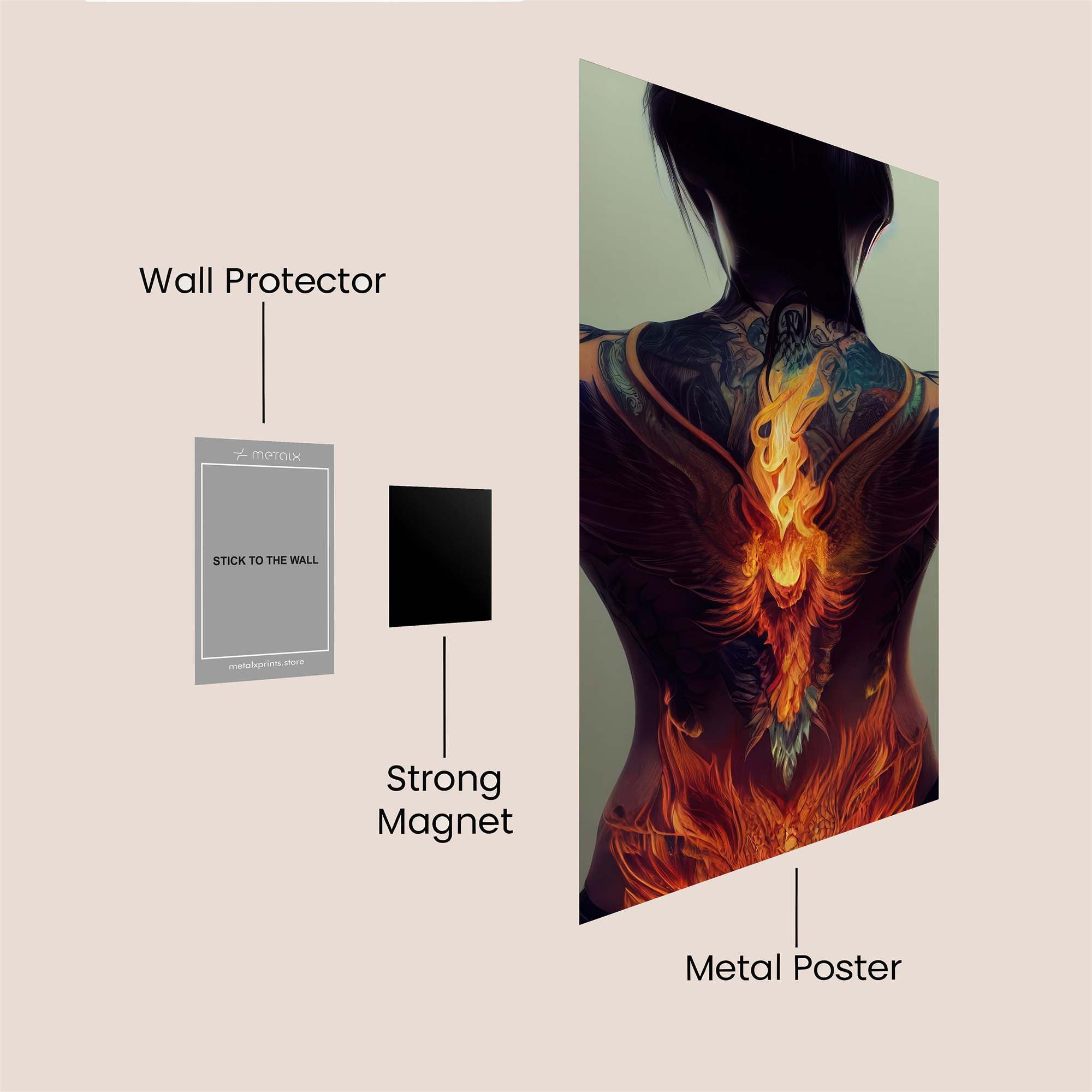 Phoenix Rebirth Safe Wall Magnetic / M