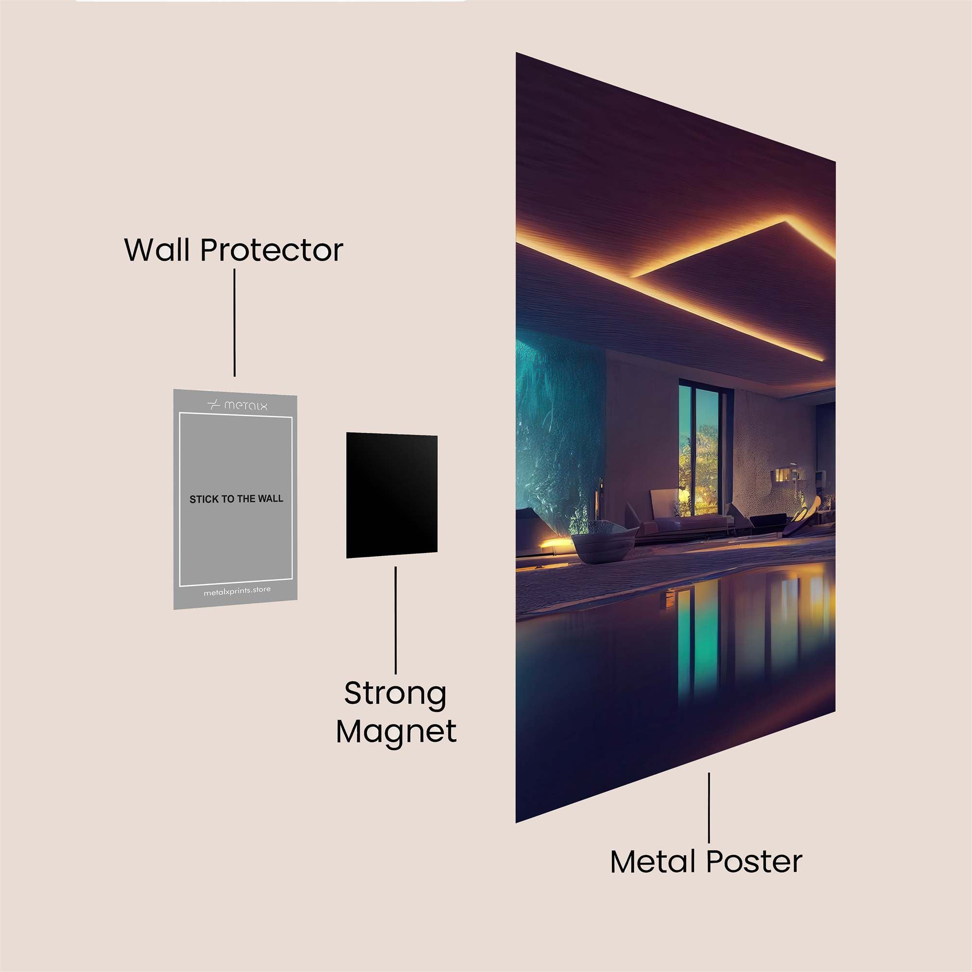Waterfall Serenity Safe Wall Magnetic / M