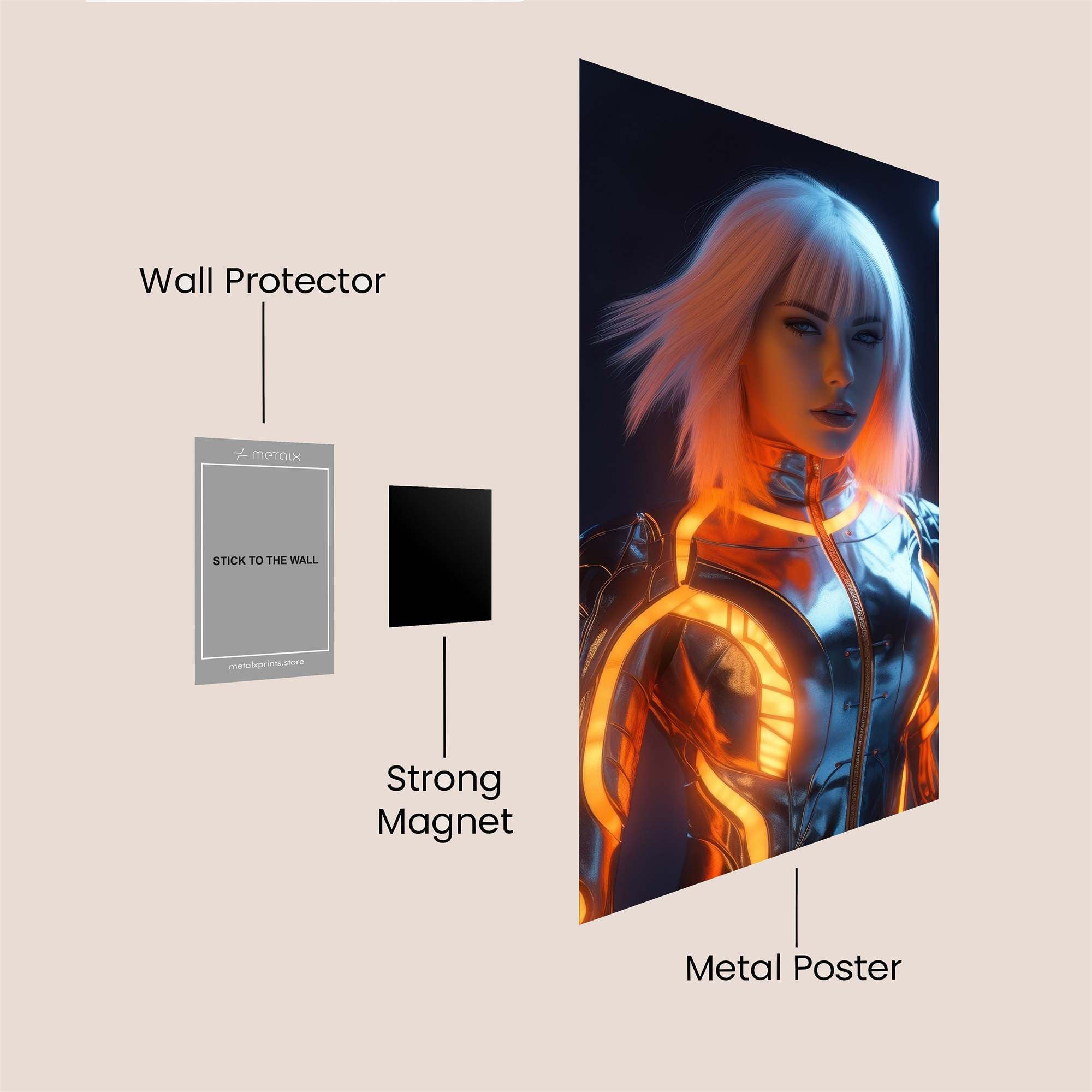 Cyber Glow Safe Wall Magnetic / M