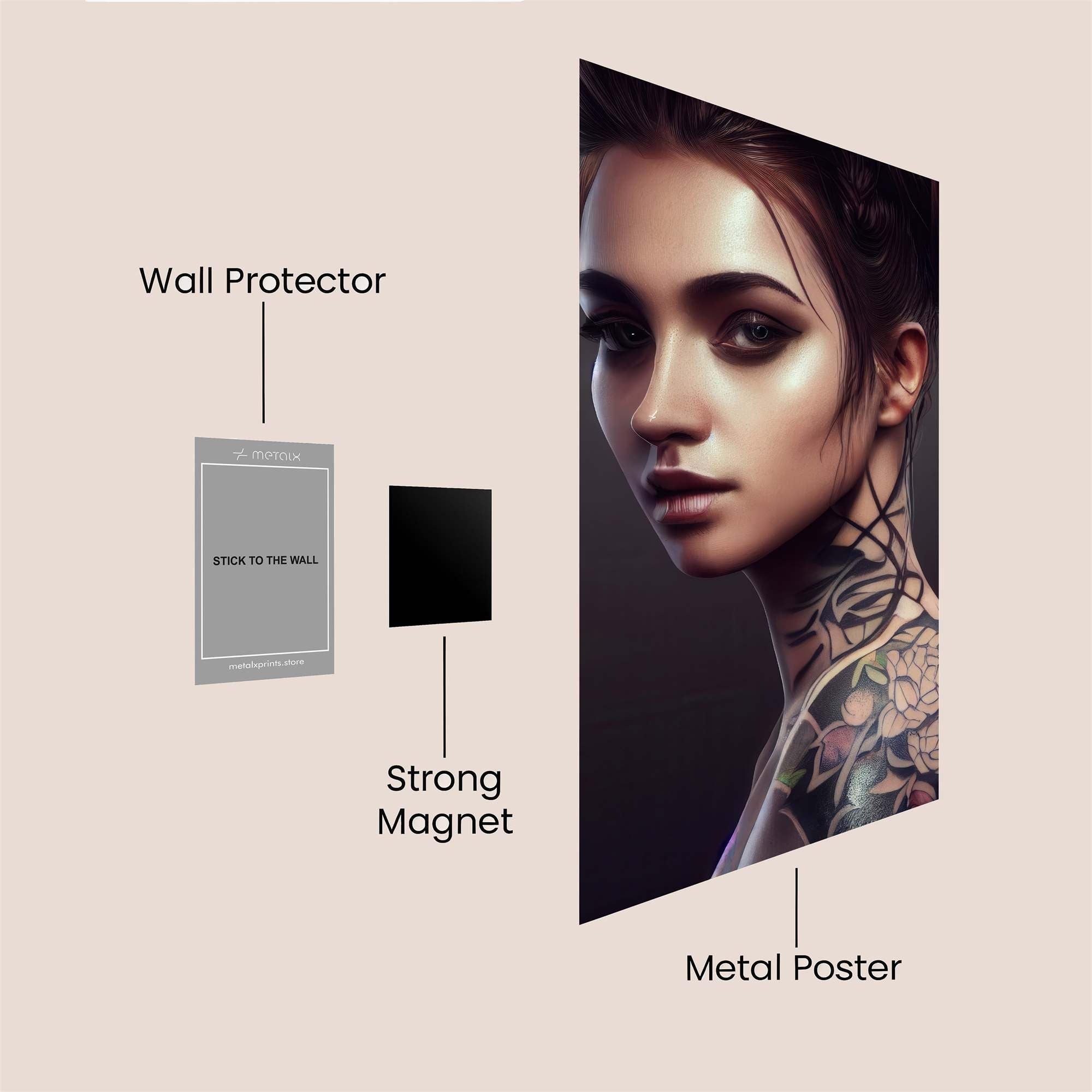 Tattooed Elegance Safe Wall Magnetic / M