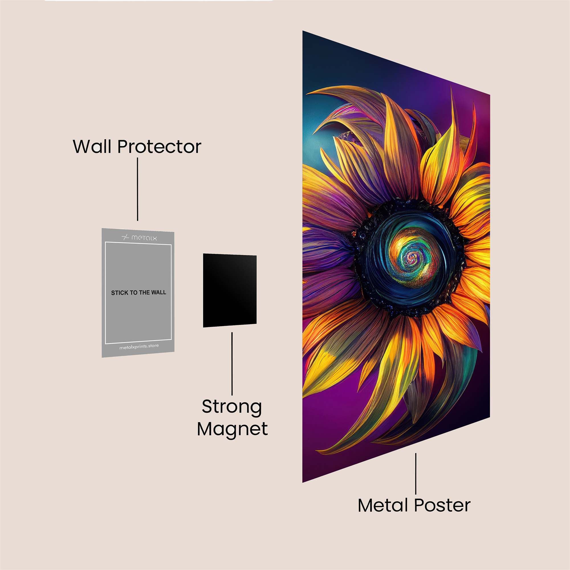 Sunflower Whirl Safe Wall Magnetic / M