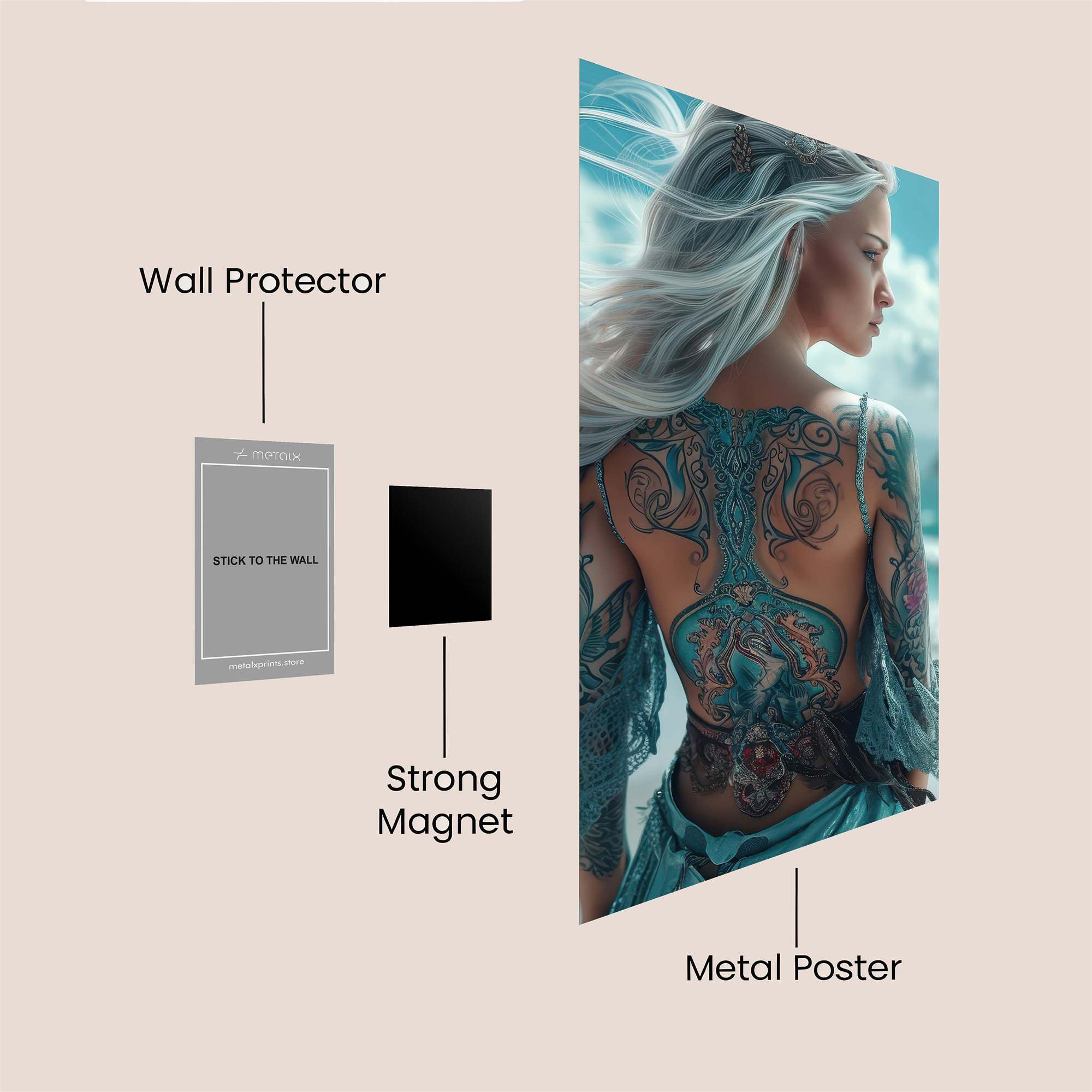 Mermaid Serenity Safe Wall Magnetic / M