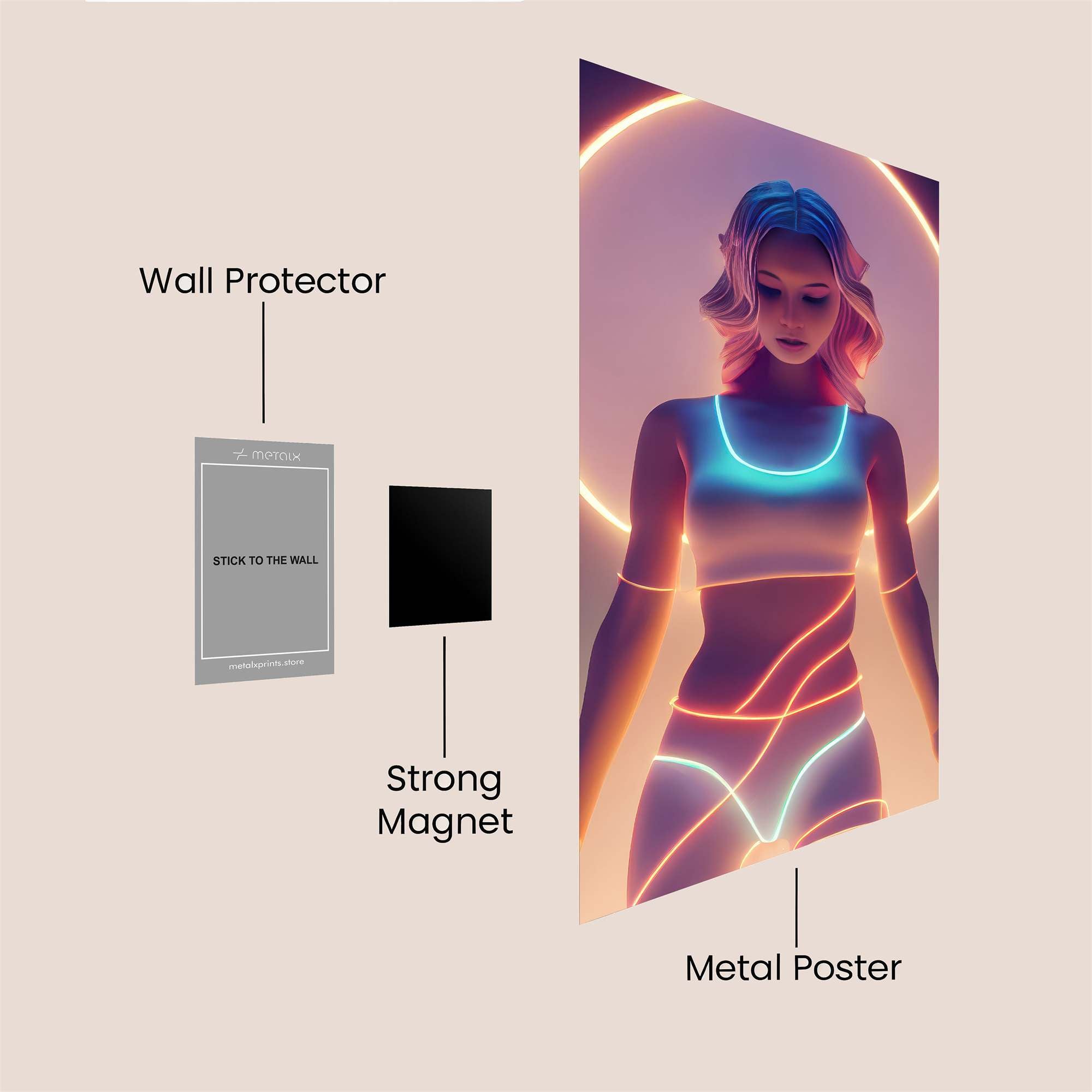Neon Serenity Safe Wall Magnetic / M