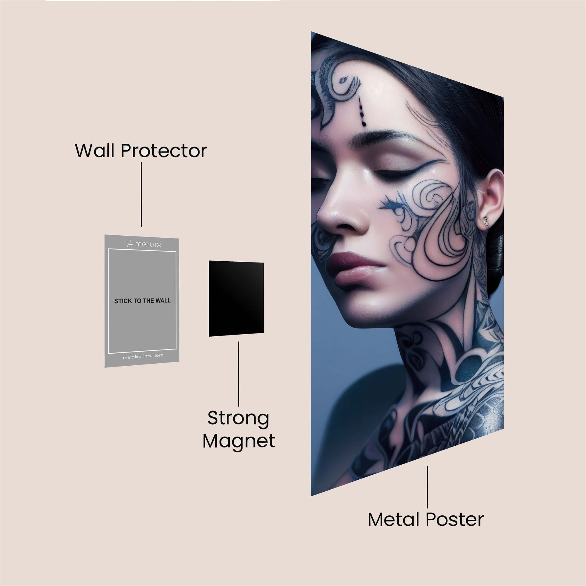 Tattooed Serenity Safe Wall Magnetic / M