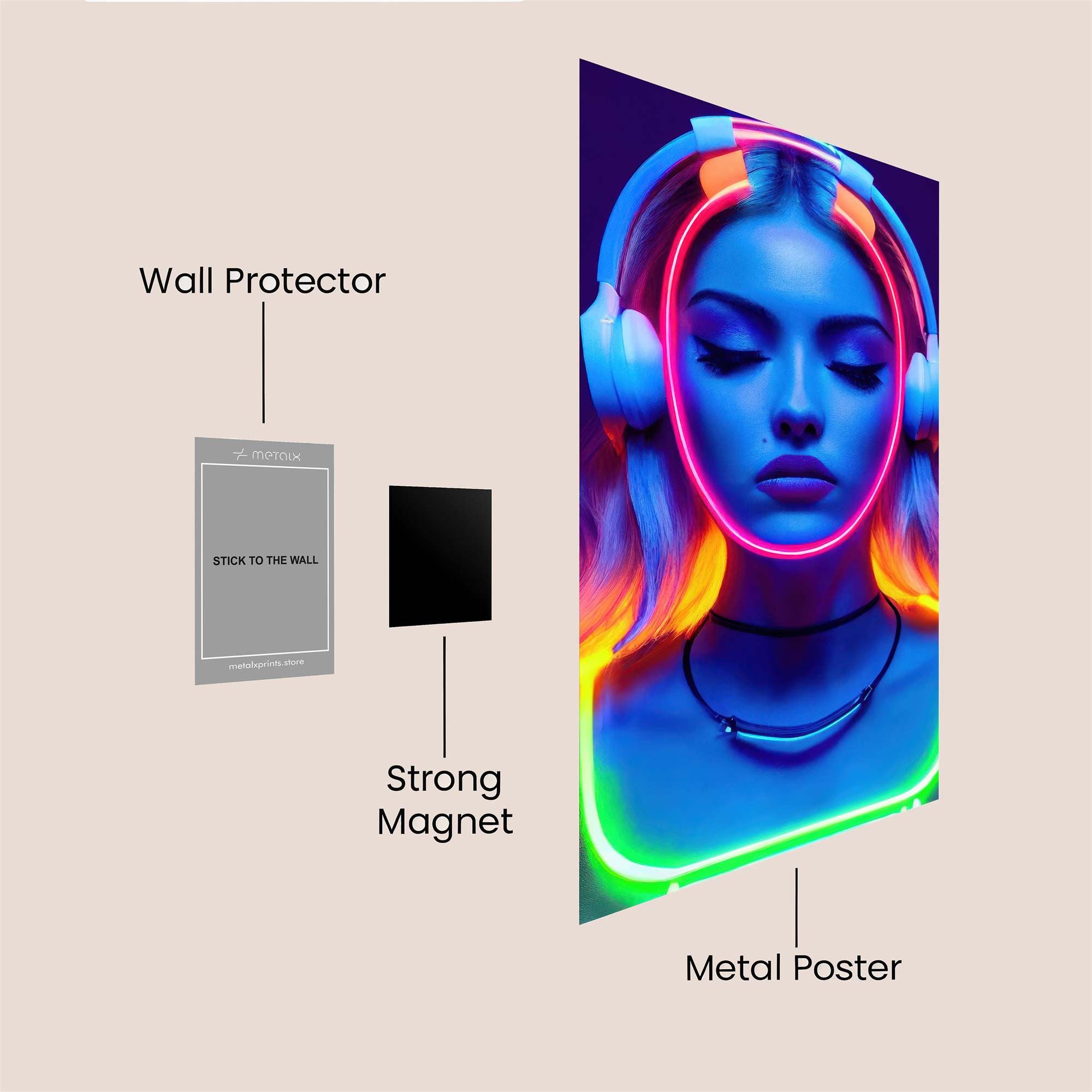 Neon Serenity Safe Wall Magnetic / M