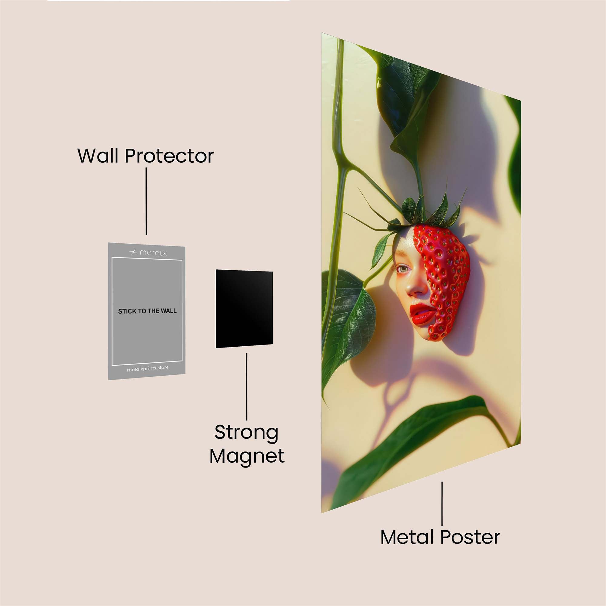 Strawberry Whimsy Safe Wall Magnetic / M