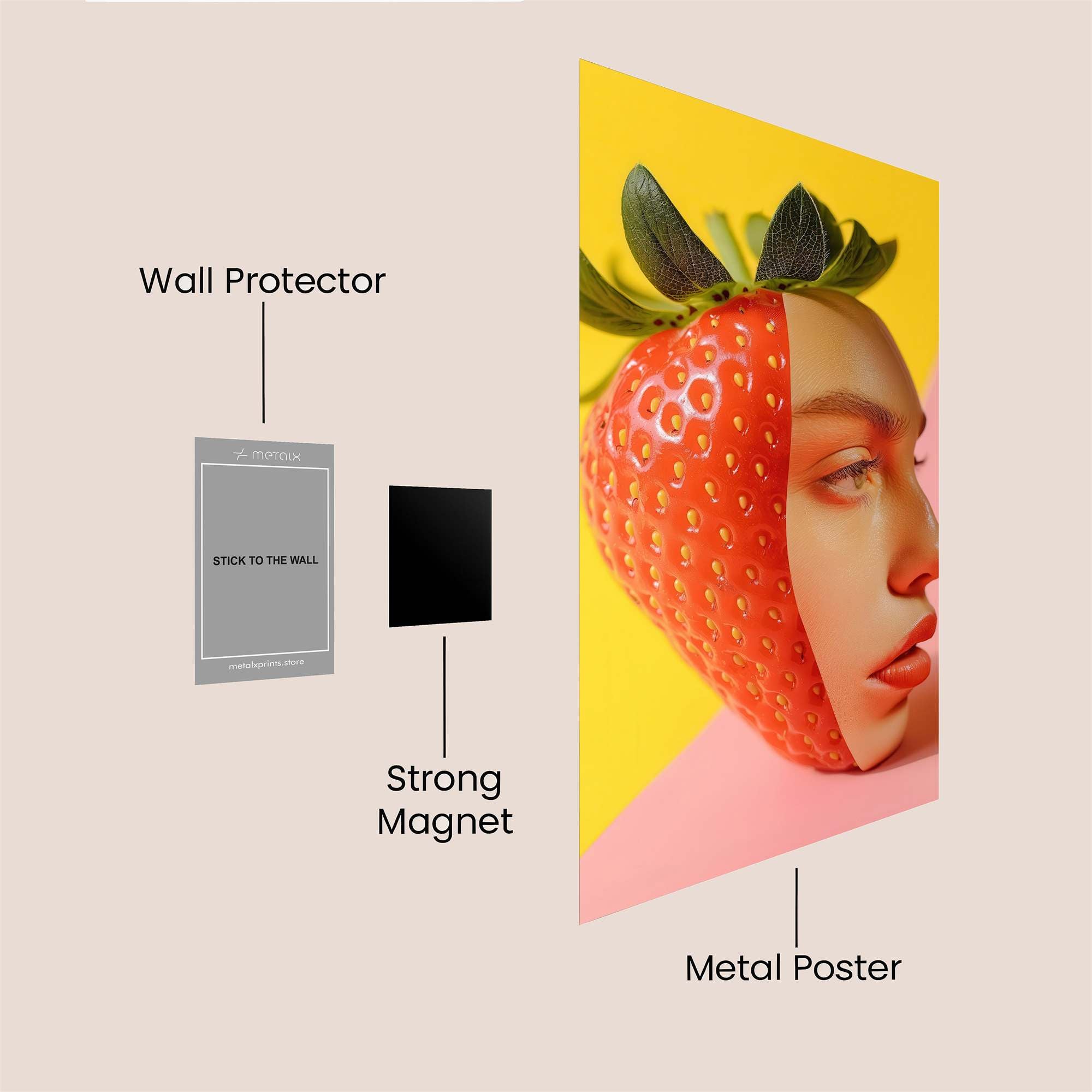 Strawberry Whimsy Safe Wall Magnetic / M