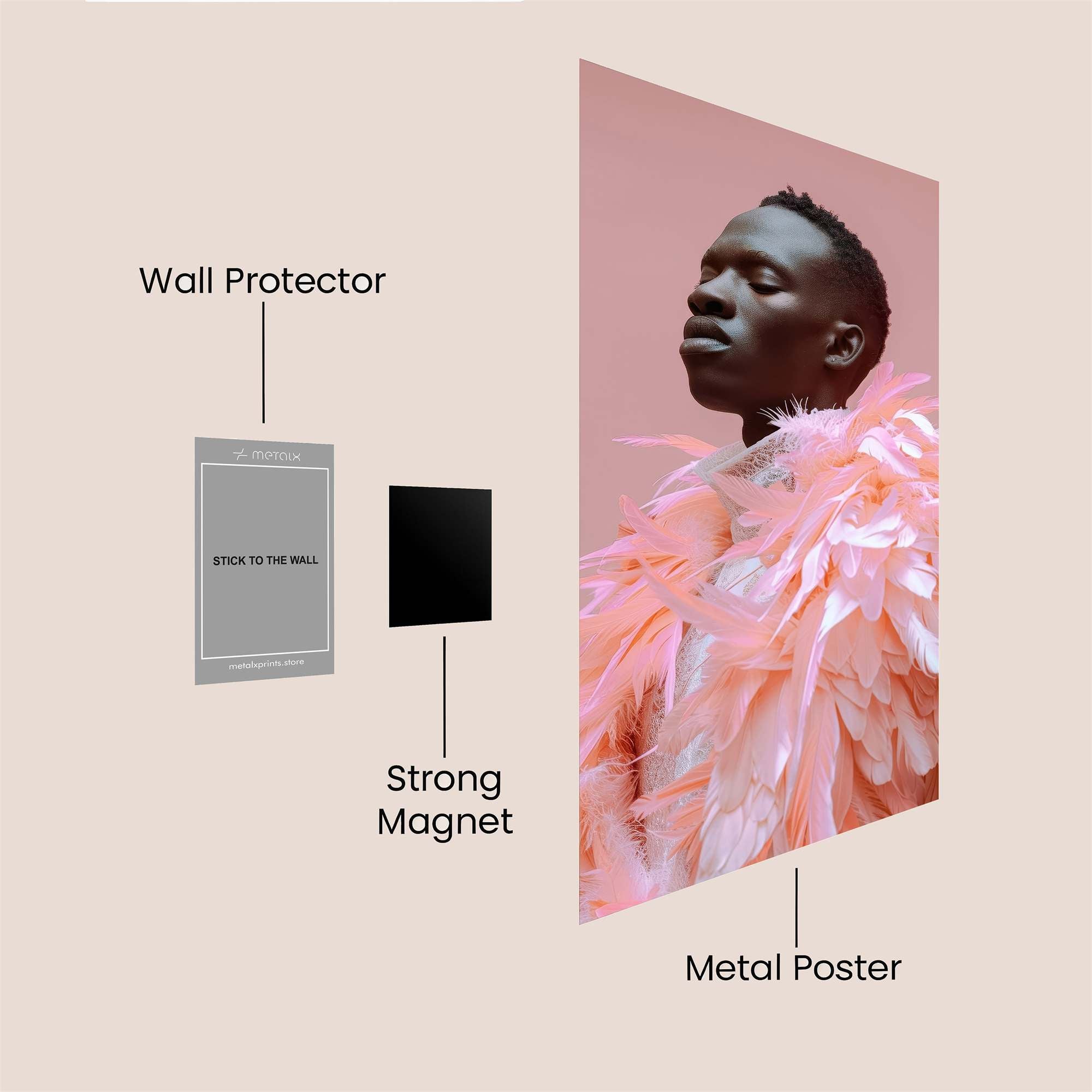 Feathered Elegance Safe Wall Magnetic / M