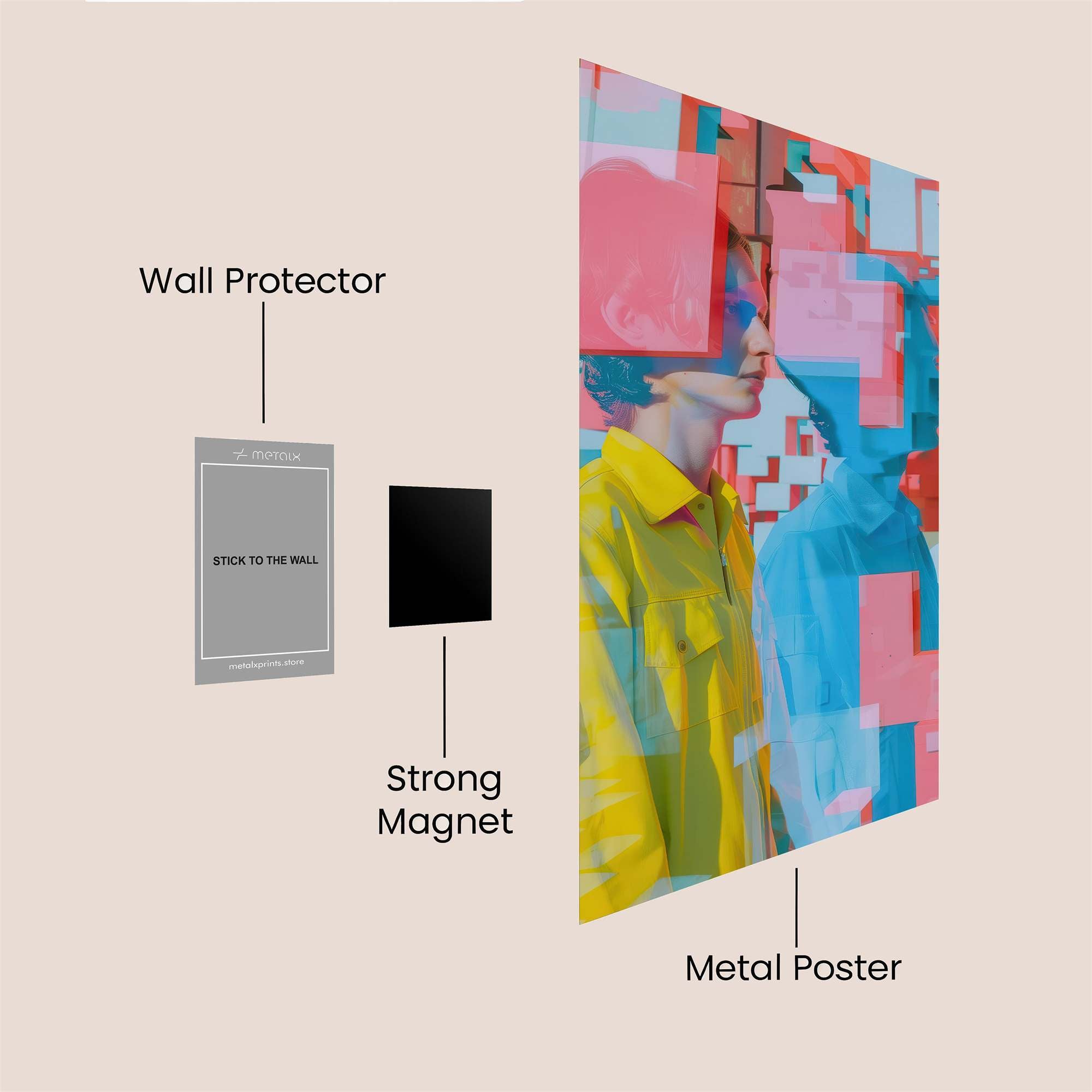 Pixelated Wonder Safe Wall Magnetic / M