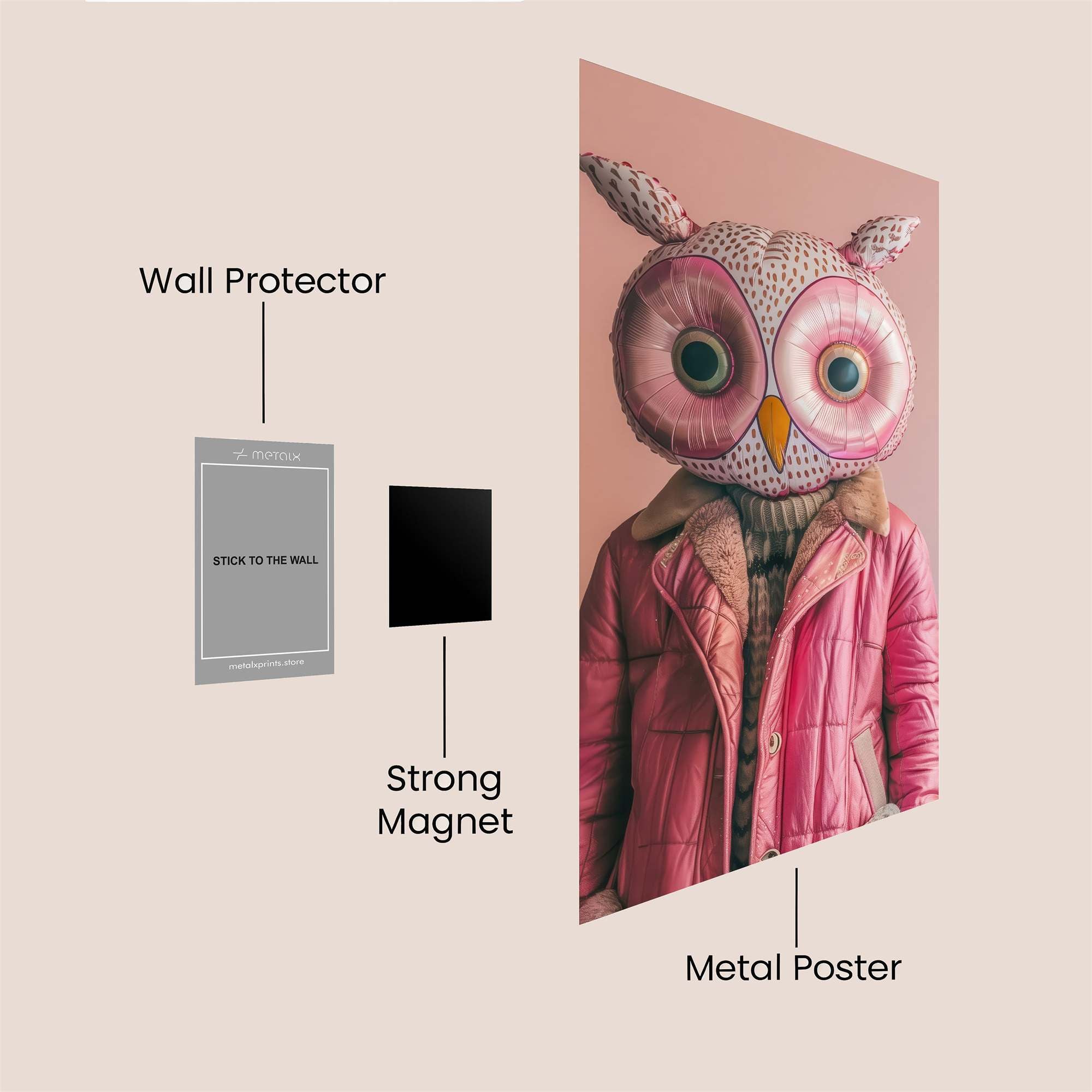 Owl Whimsy Safe Wall Magnetic / M
