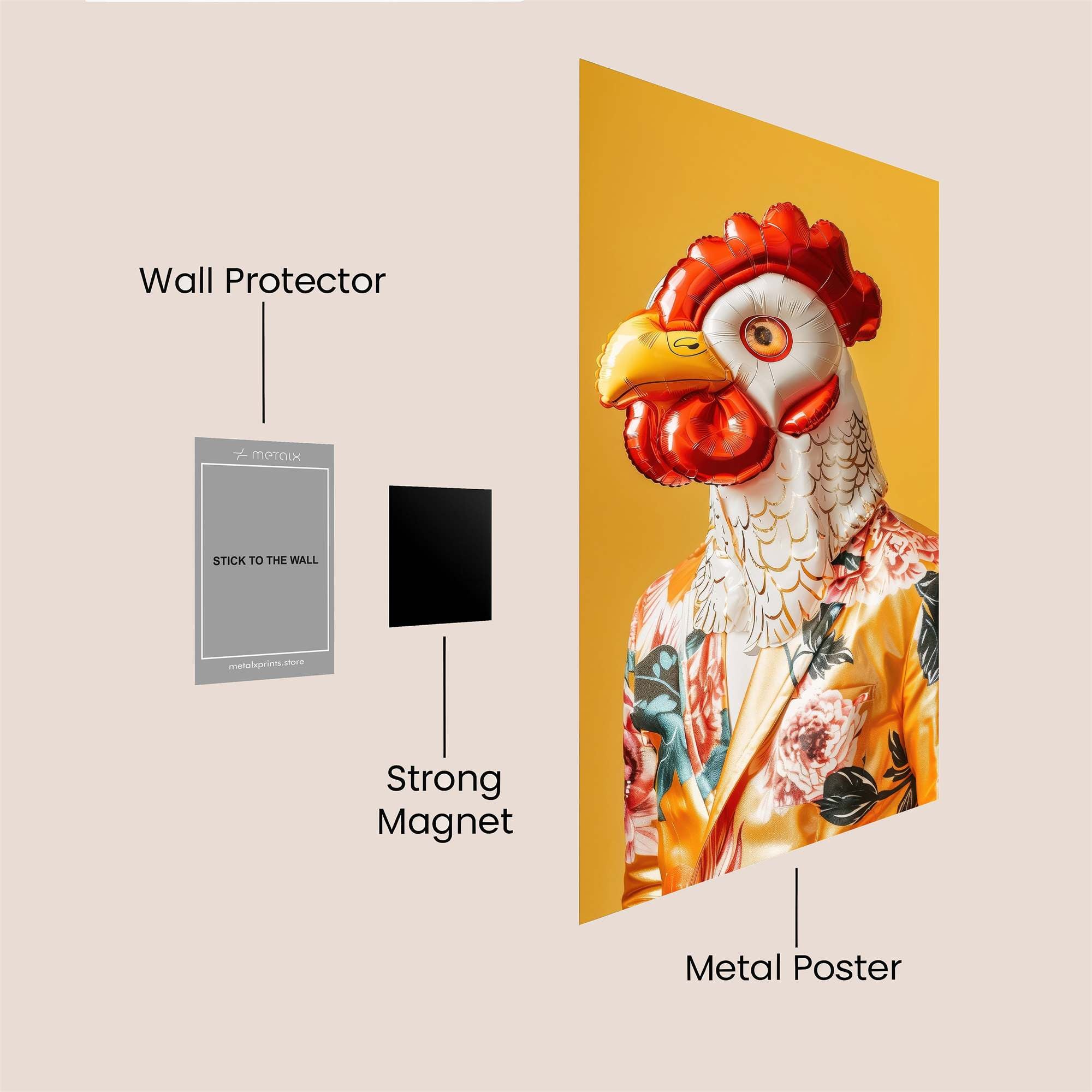 Rooster Revelry Safe Wall Magnetic / M