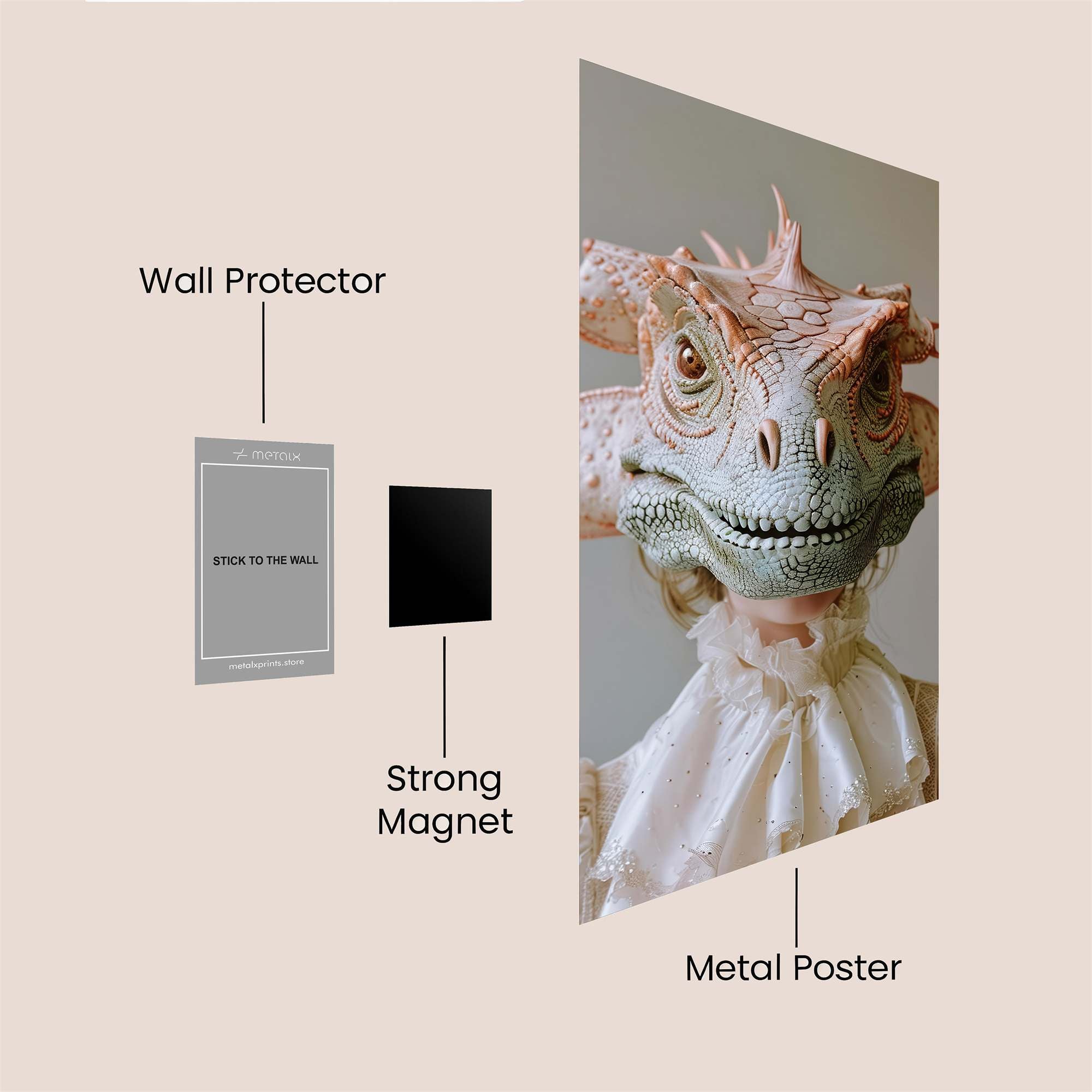 Lizard Whimsy Safe Wall Magnetic / M